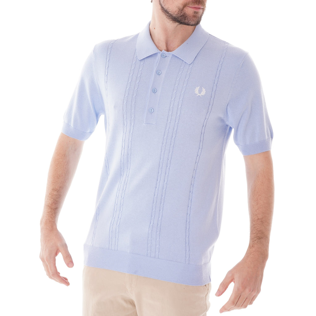 Fred Perry Reissues Cable Knit Shirt - Sky
