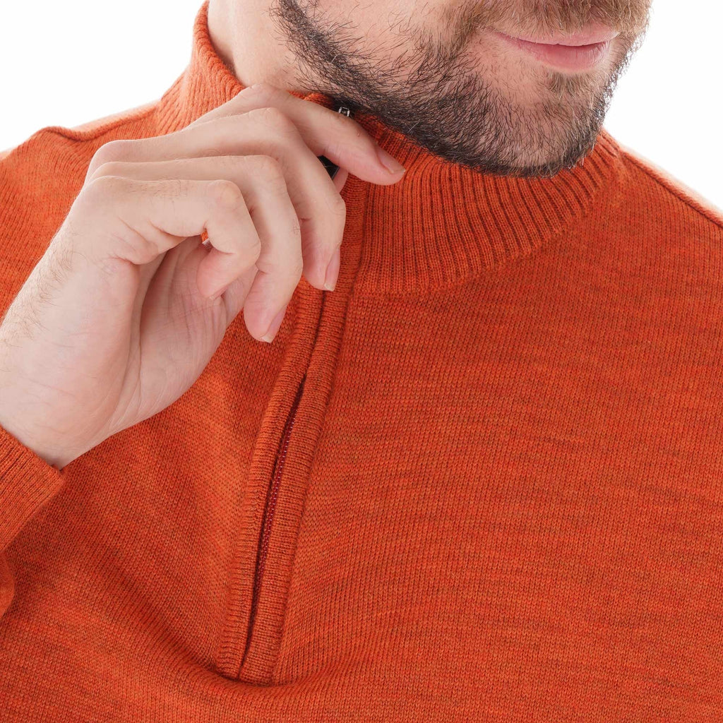 None Of The Above Knitted Half Zip - Orange