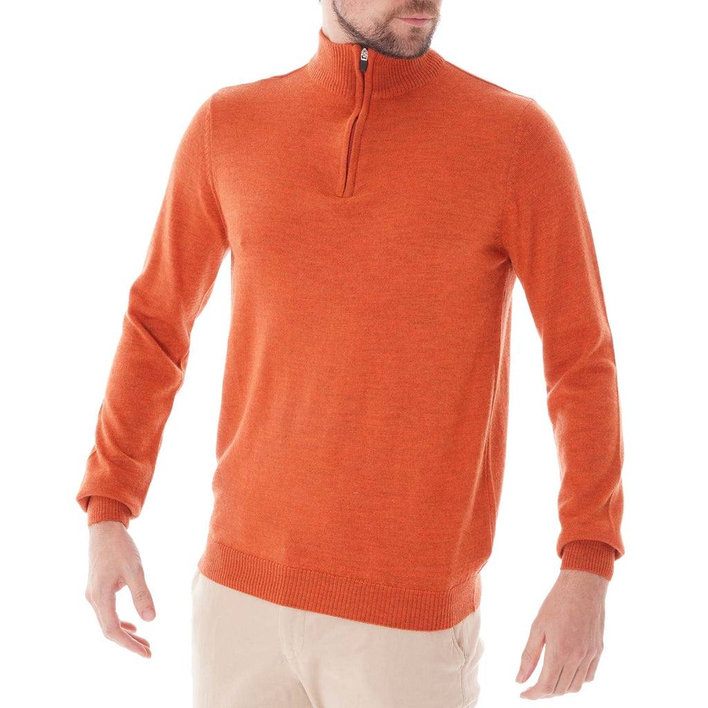 None Of The Above Knitted Half Zip - Orange