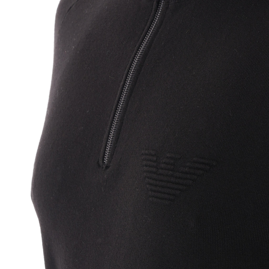 Emporio Armani Quarter-Zip Knit Sweater - Black