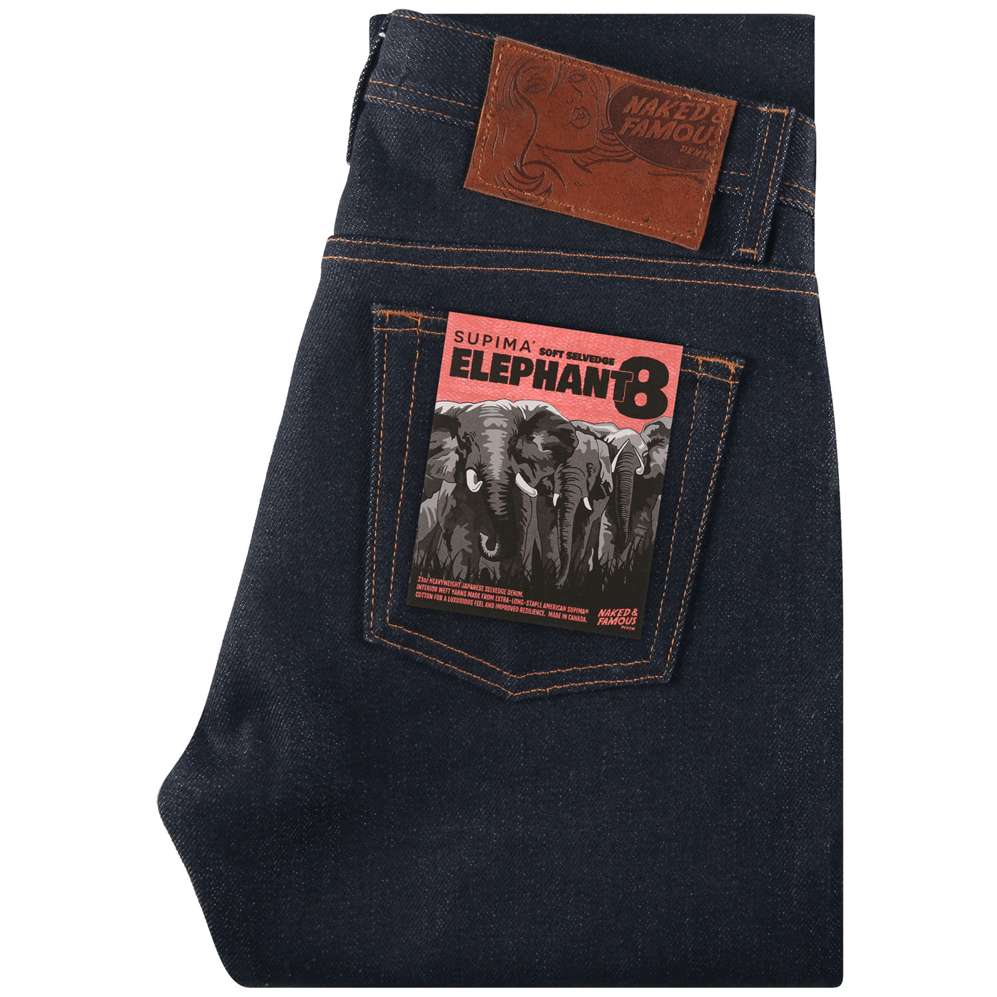 Naked and Famous Denim Weird Guy - Elephant 8 Supima Soft Selvedge - Indigo