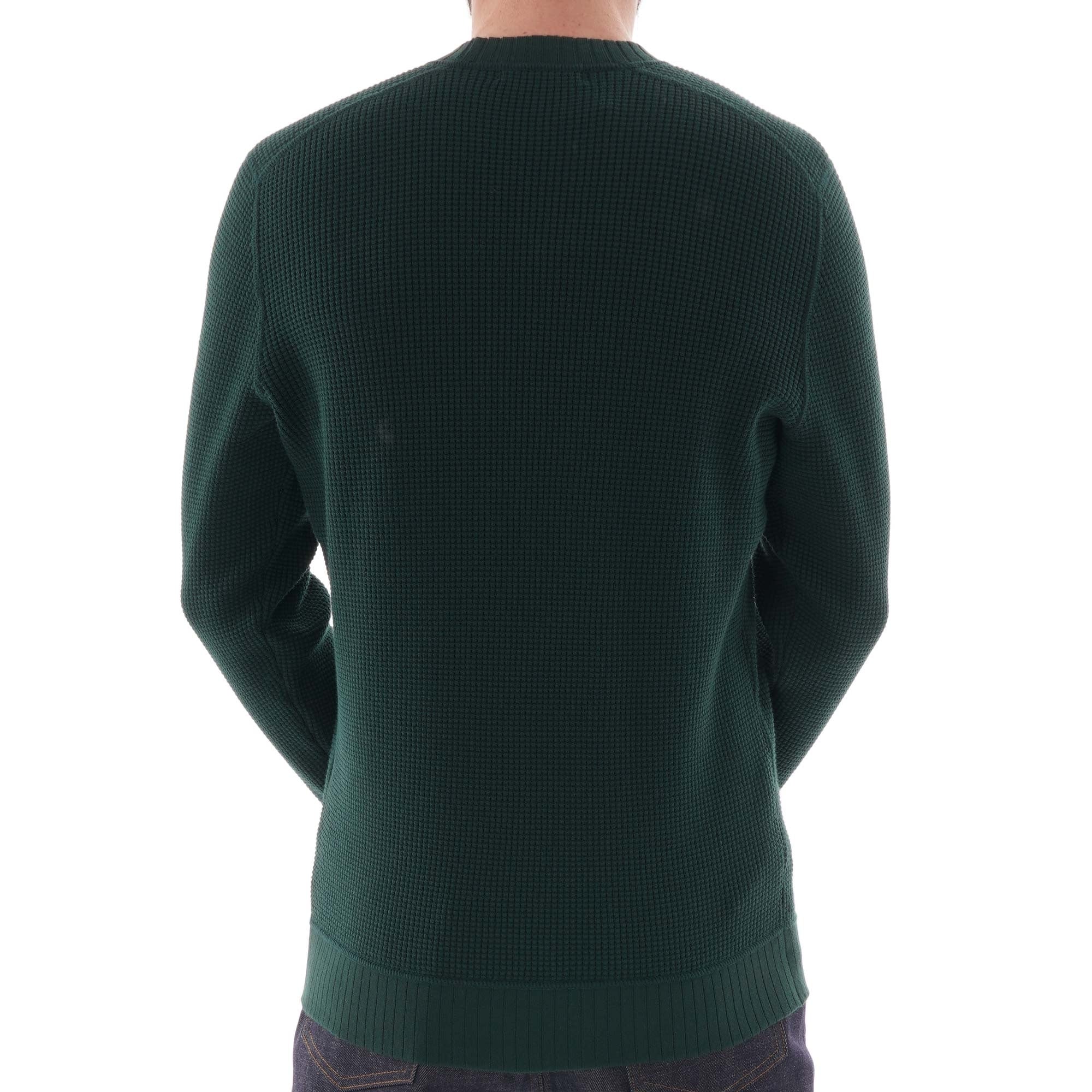 Fred Perry Waffle Texture Crew Neck Jumper - Evergreen