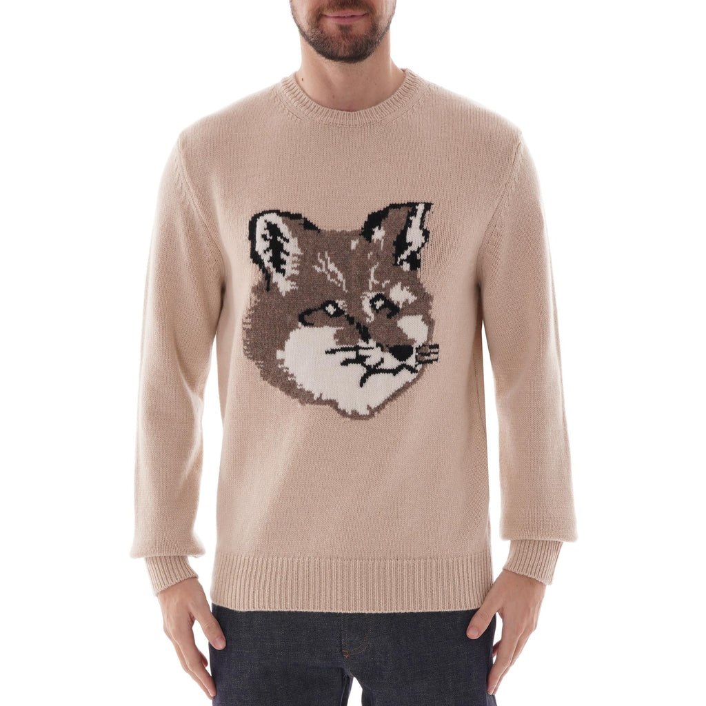 Maison Kitsune Fox Head Pullover - Ecru