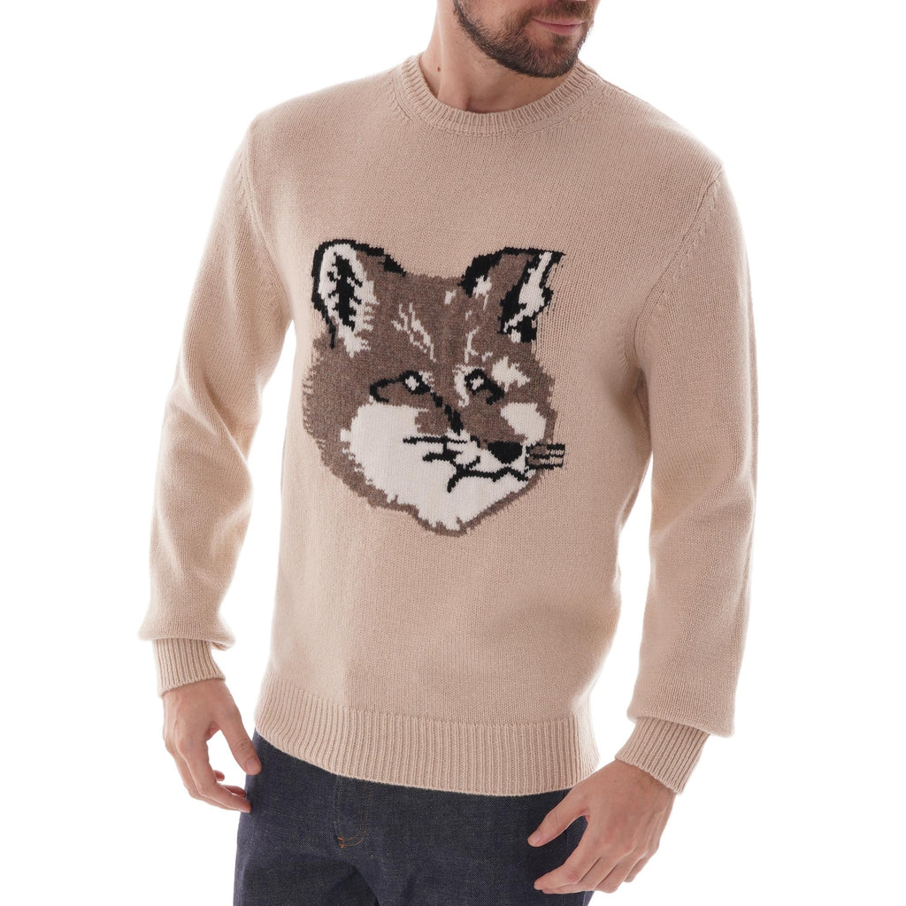 Maison Kitsune Fox Head Pullover - Ecru