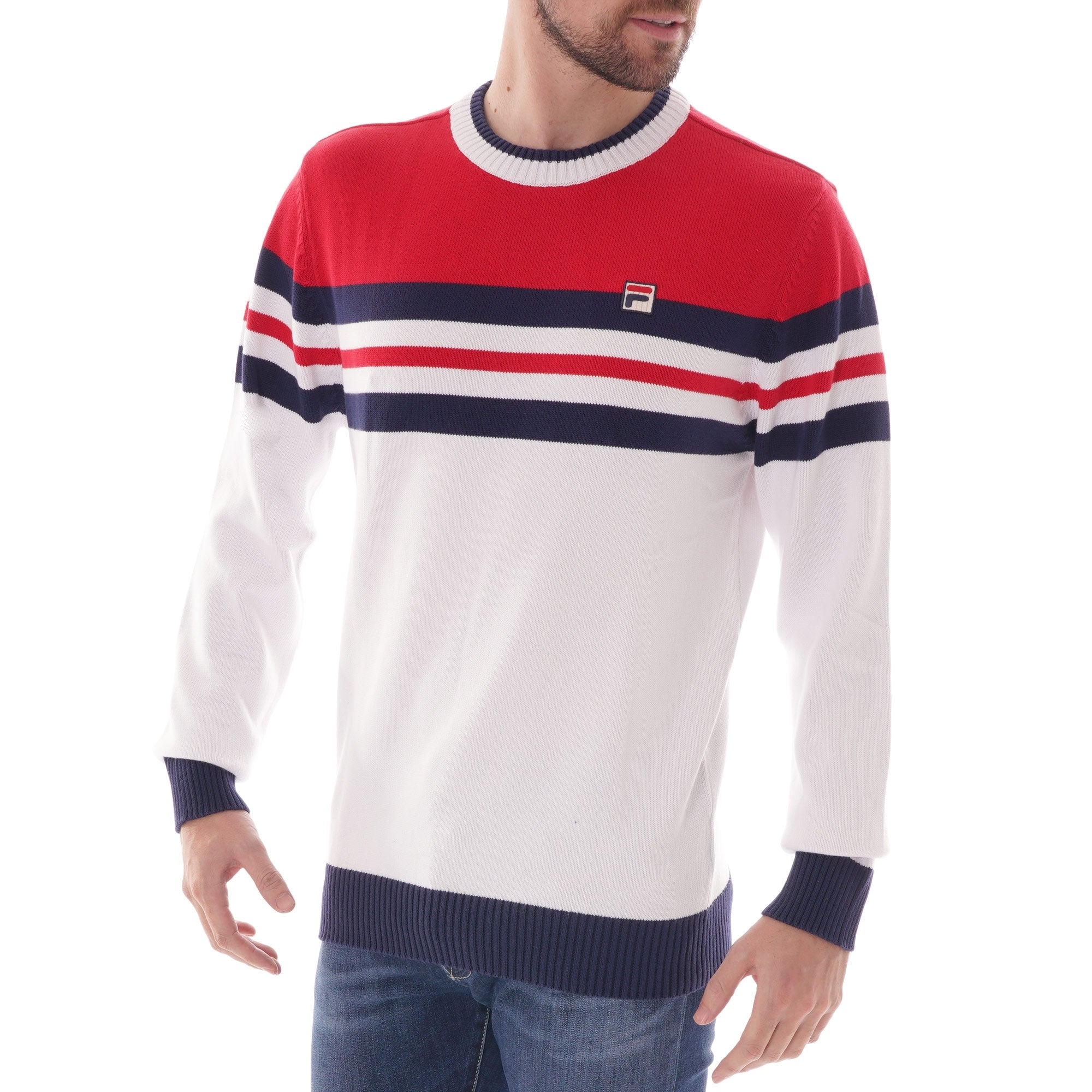 Fila Vintage SIRO Jumper - White and Chinese Red