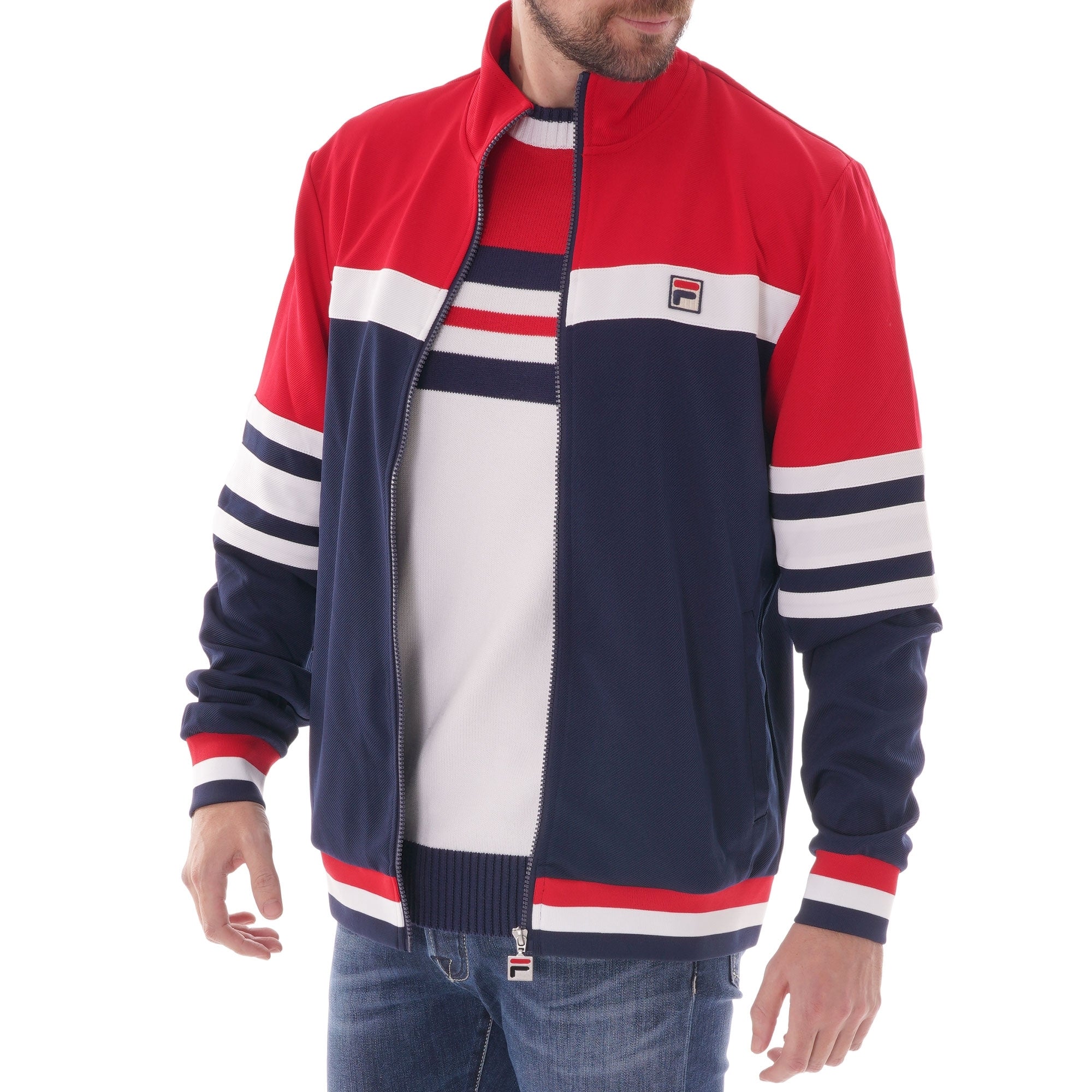 Fila Vintage COURTO Cut and Sew Archive Track Top - Peacoat