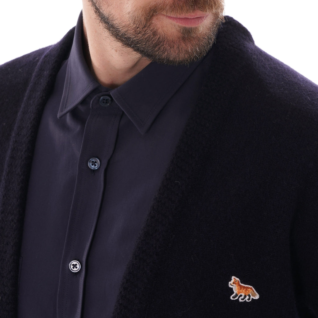 Maison Kitsune Lambswool Classic Cardigan - Dark Navy