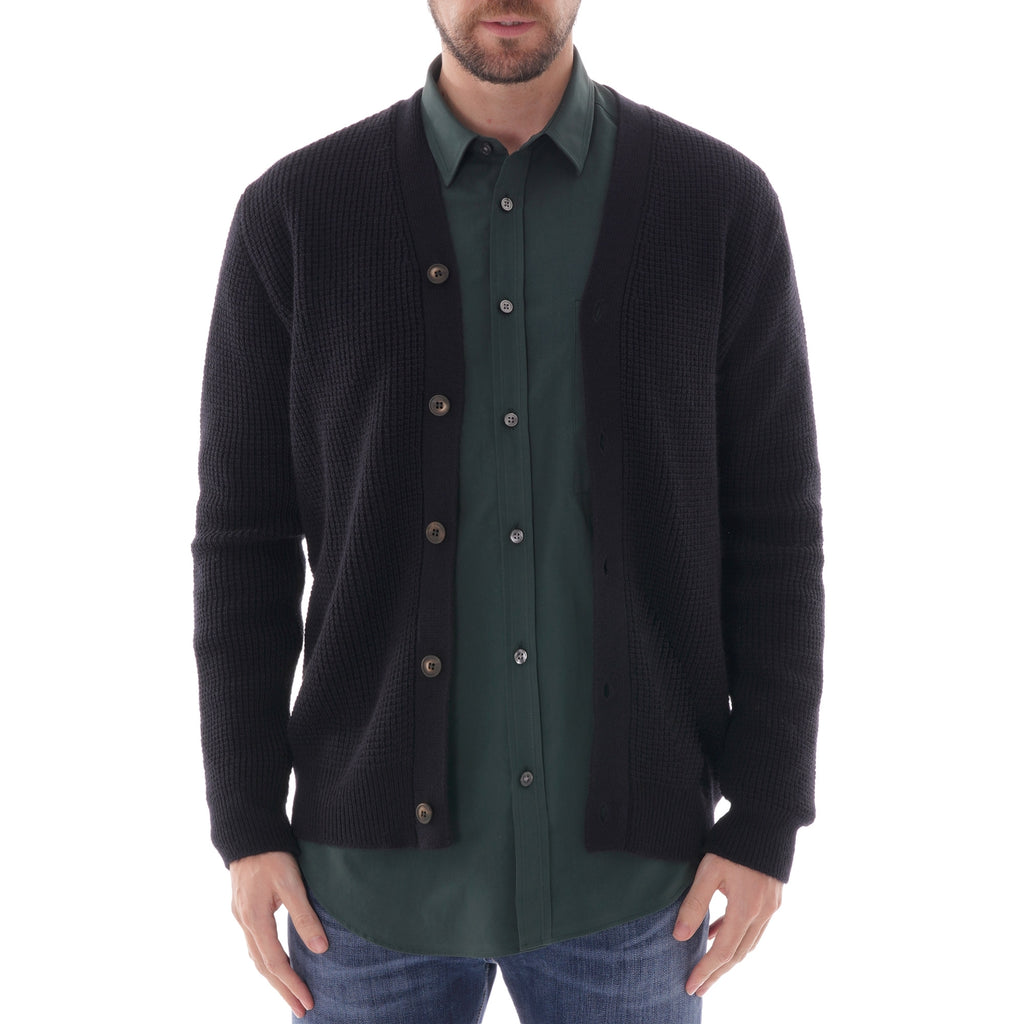 Ben Sherman Heritage Waffle Cardigan - Dark Navy