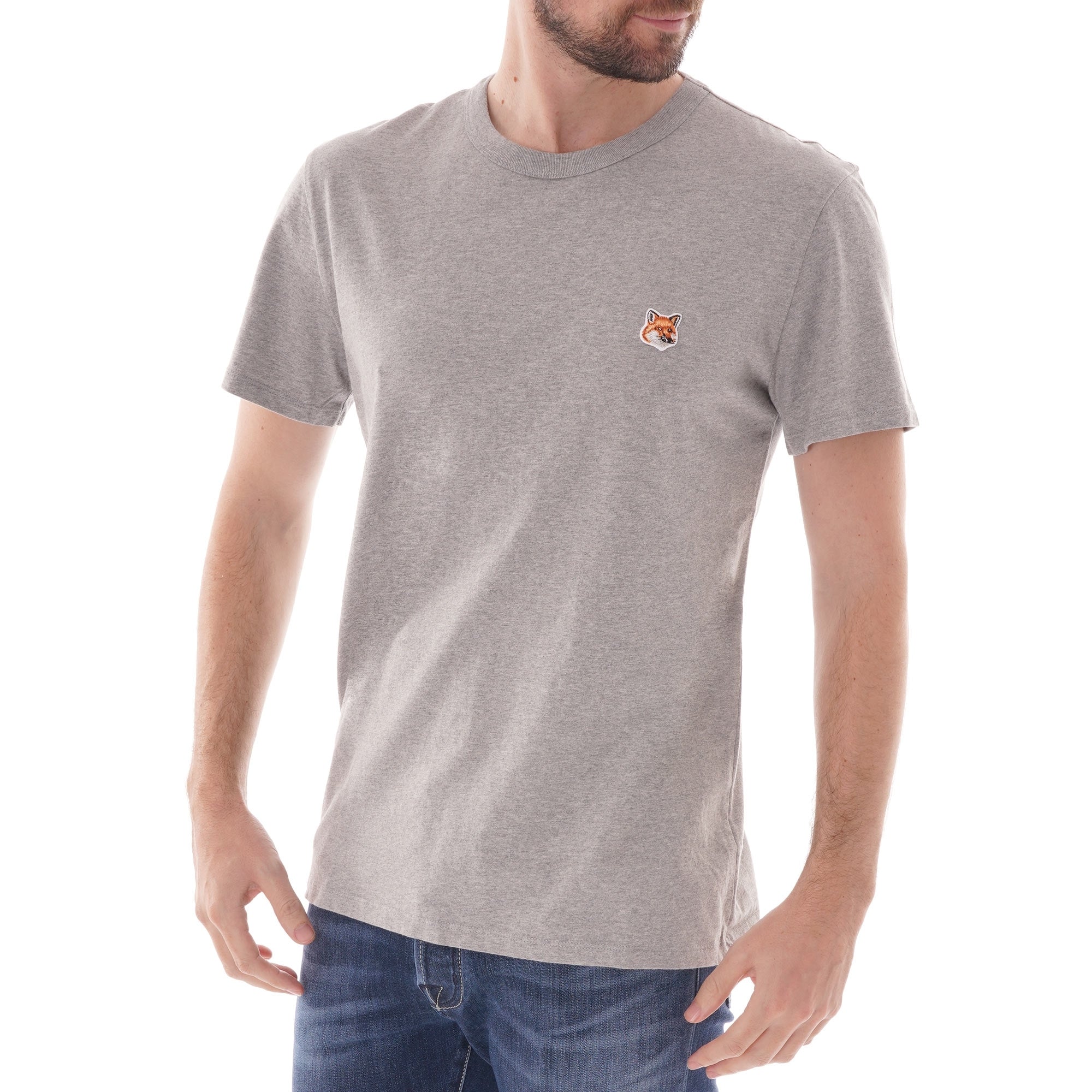 Maison Kitsune Fox Head Patch T-Shirt - Grey
