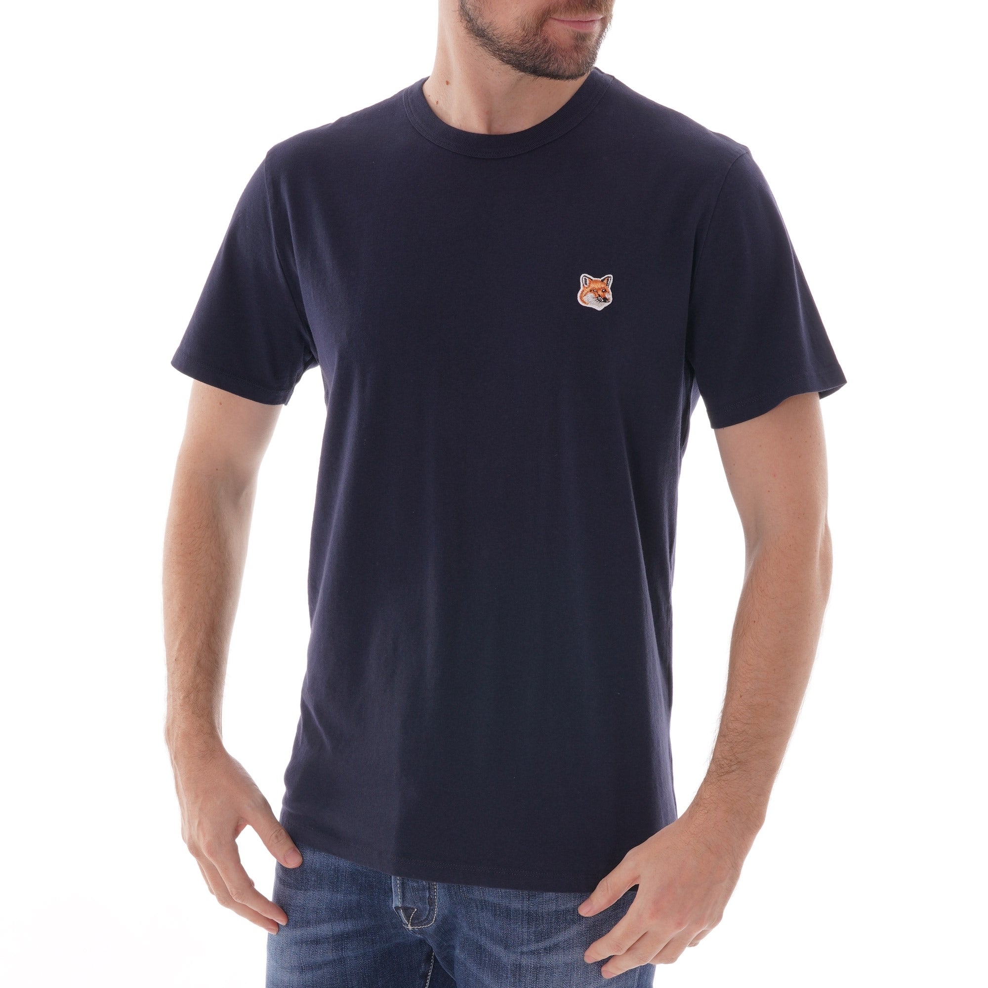 Maison Kitsune Fox Head Patch T-Shirt - Navy