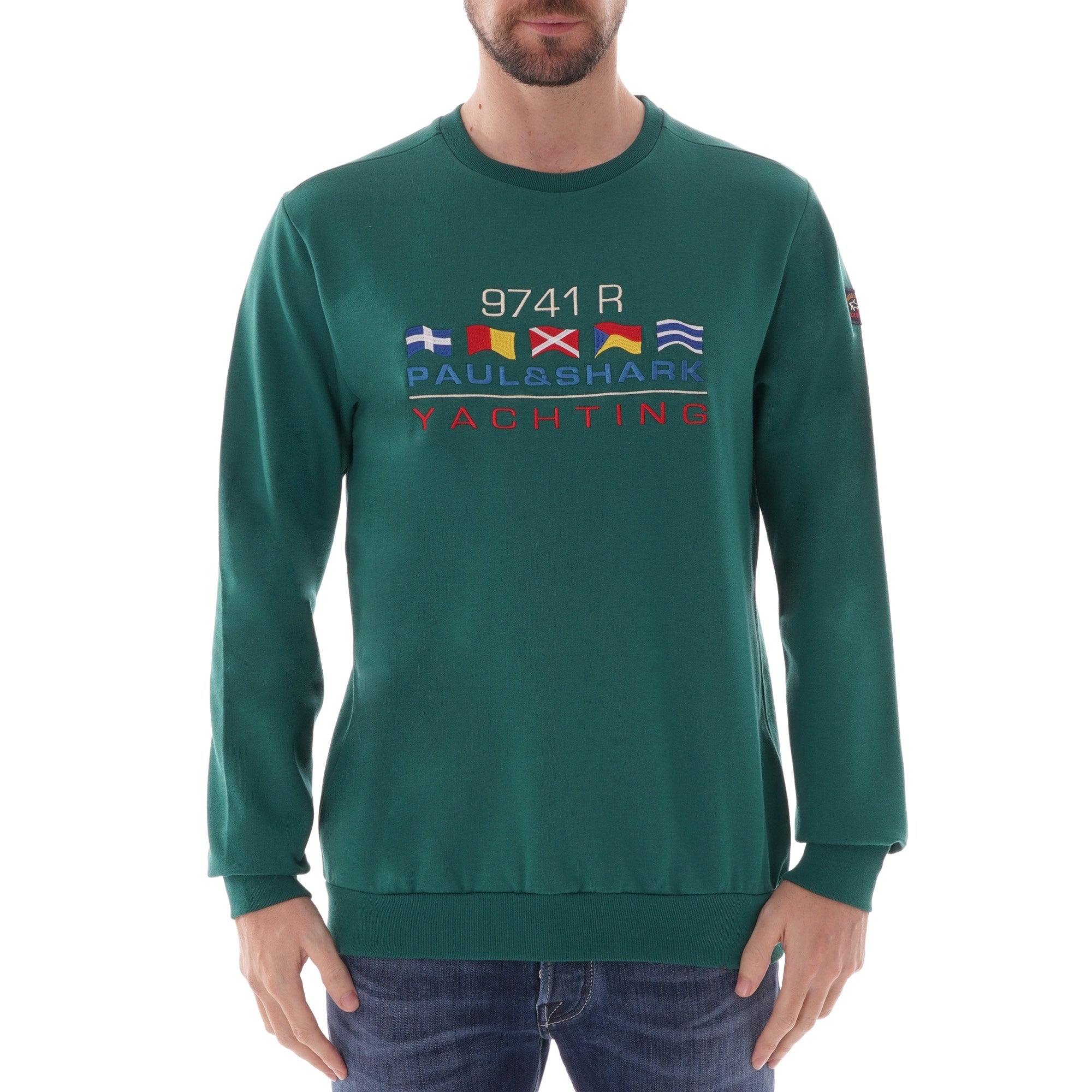 Paul and Shark Yachting Crewneck Sweater - Green