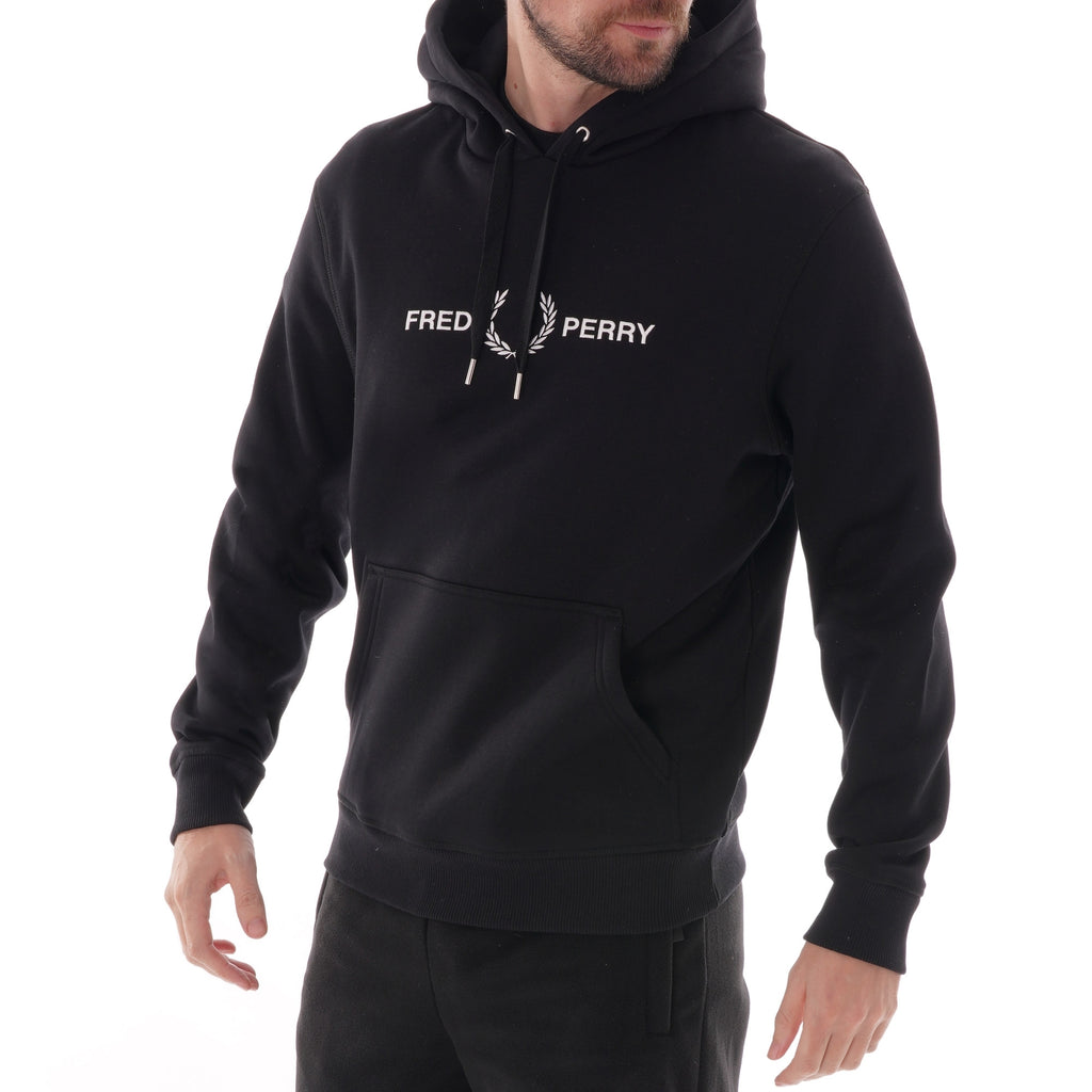 Fred Perry Graphic Hoodie - Black