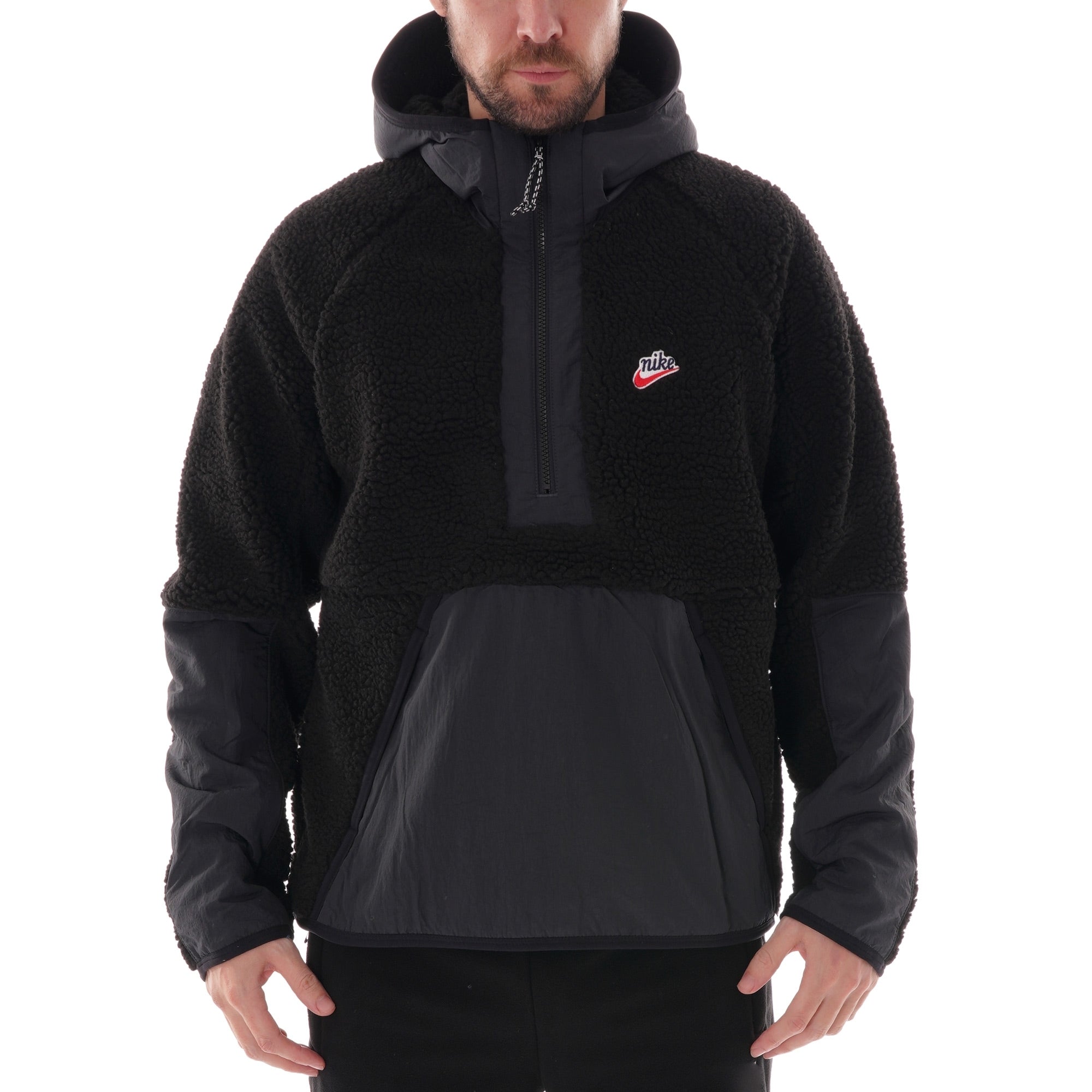 Nike Half Zip Sherpa Hoodie - Black