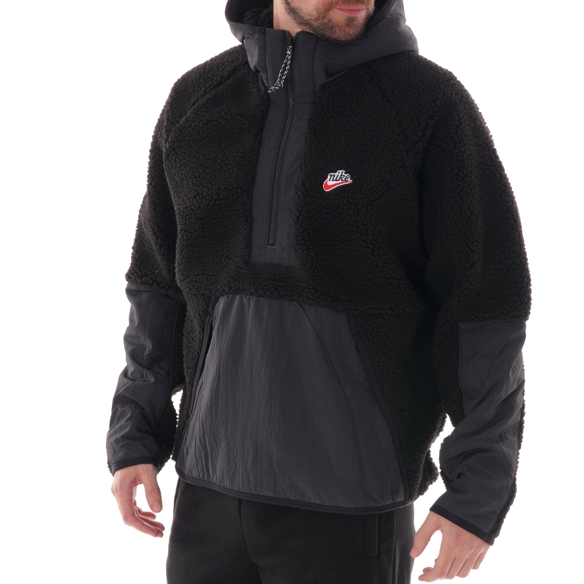 Nike Half Zip Sherpa Hoodie - Black