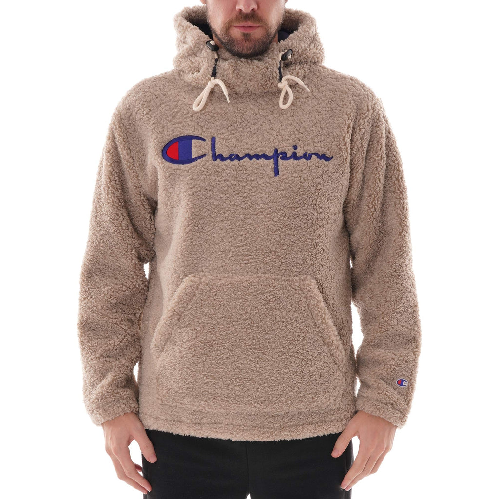 Champion Script Logo Teddy Hoodie - Oat