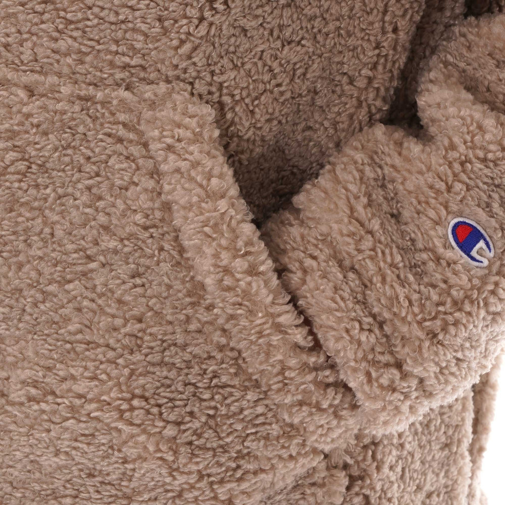 Champion Script Logo Teddy Hoodie - Oat