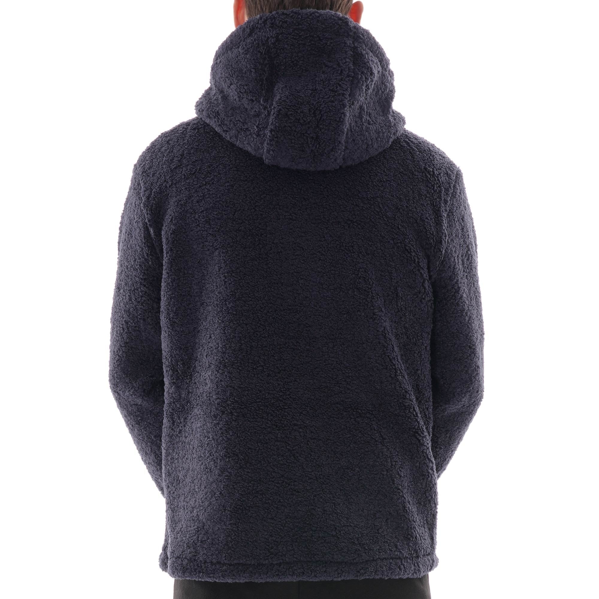 Champion Script Logo Teddy Hoodie - Navy