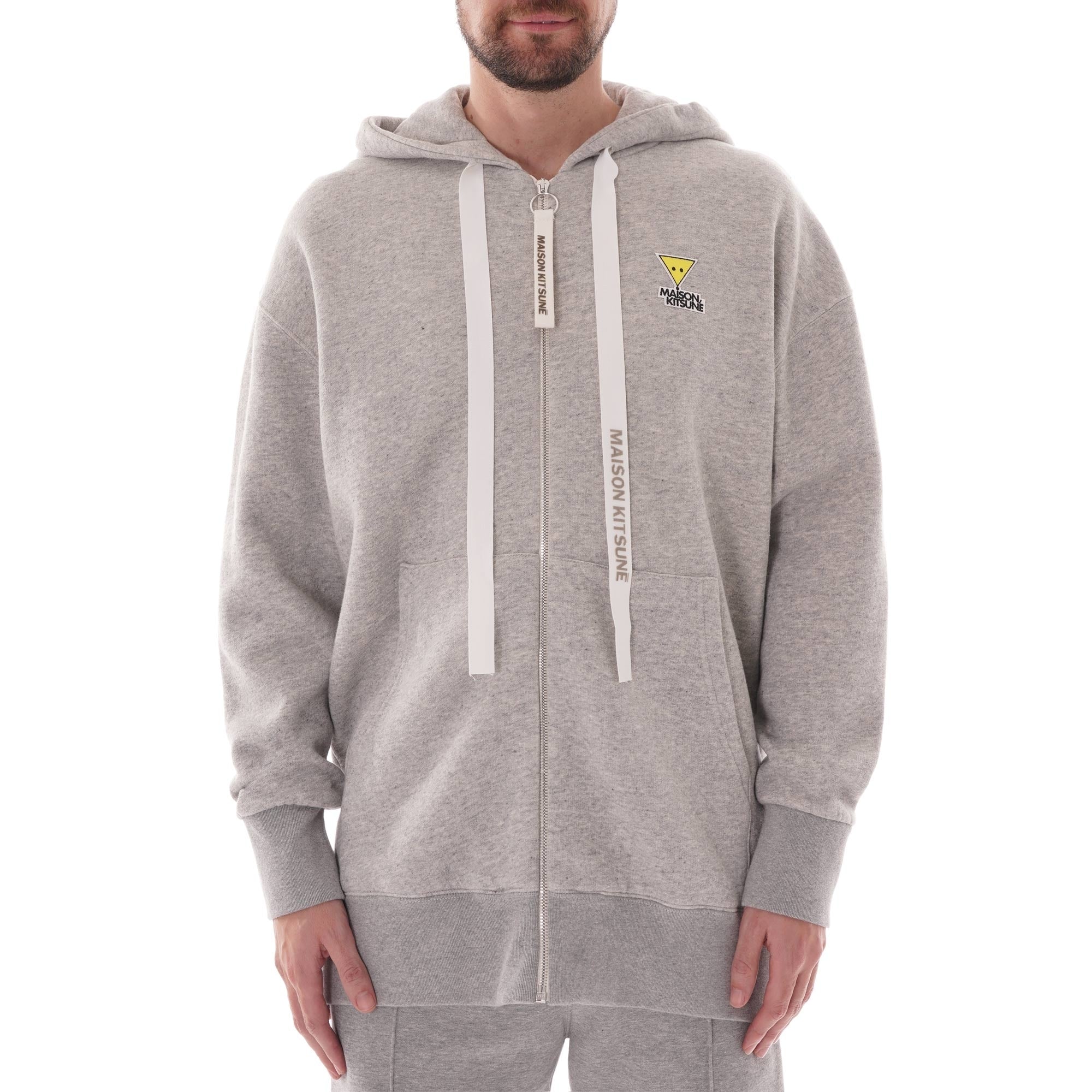Maison Kitsune Oversized Zipped Hoodie - Grey