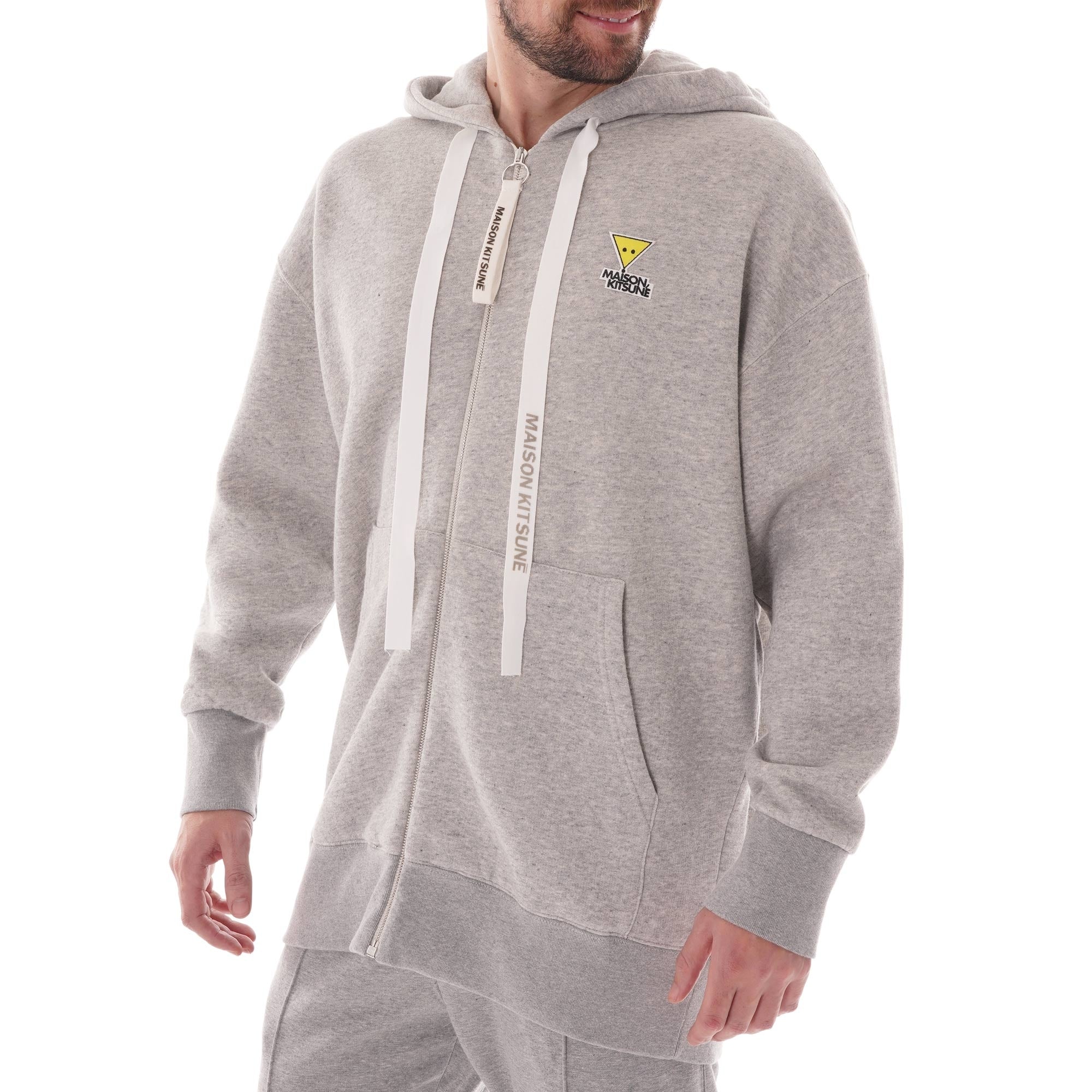 Maison Kitsune Oversized Zipped Hoodie - Grey