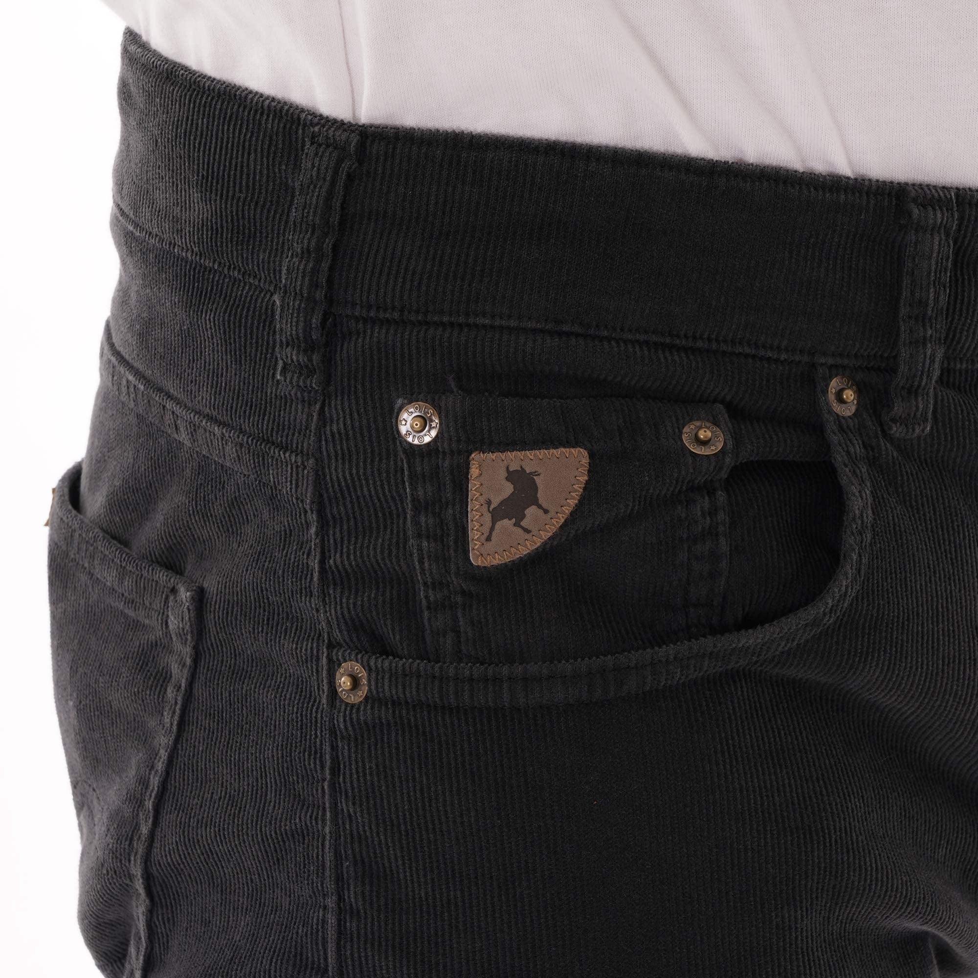 Lois Jeans Sierra Thin Cord Trousers - Charcoal