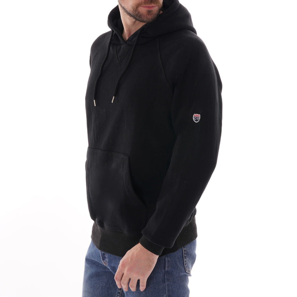 C17 Jeans Hooded Winter Sweatshirt - Black