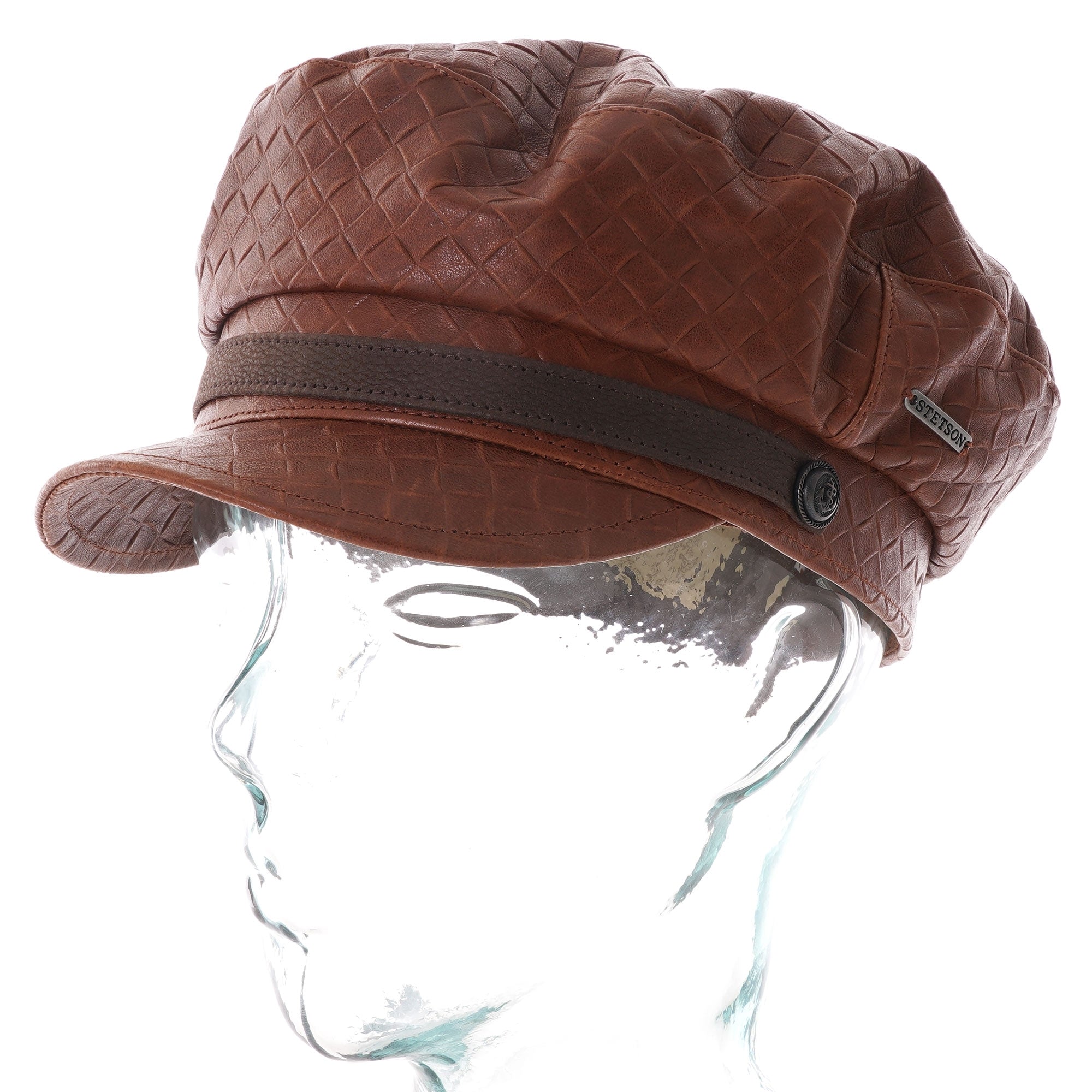 Stetson Hats Riders Leather Cap - Brown