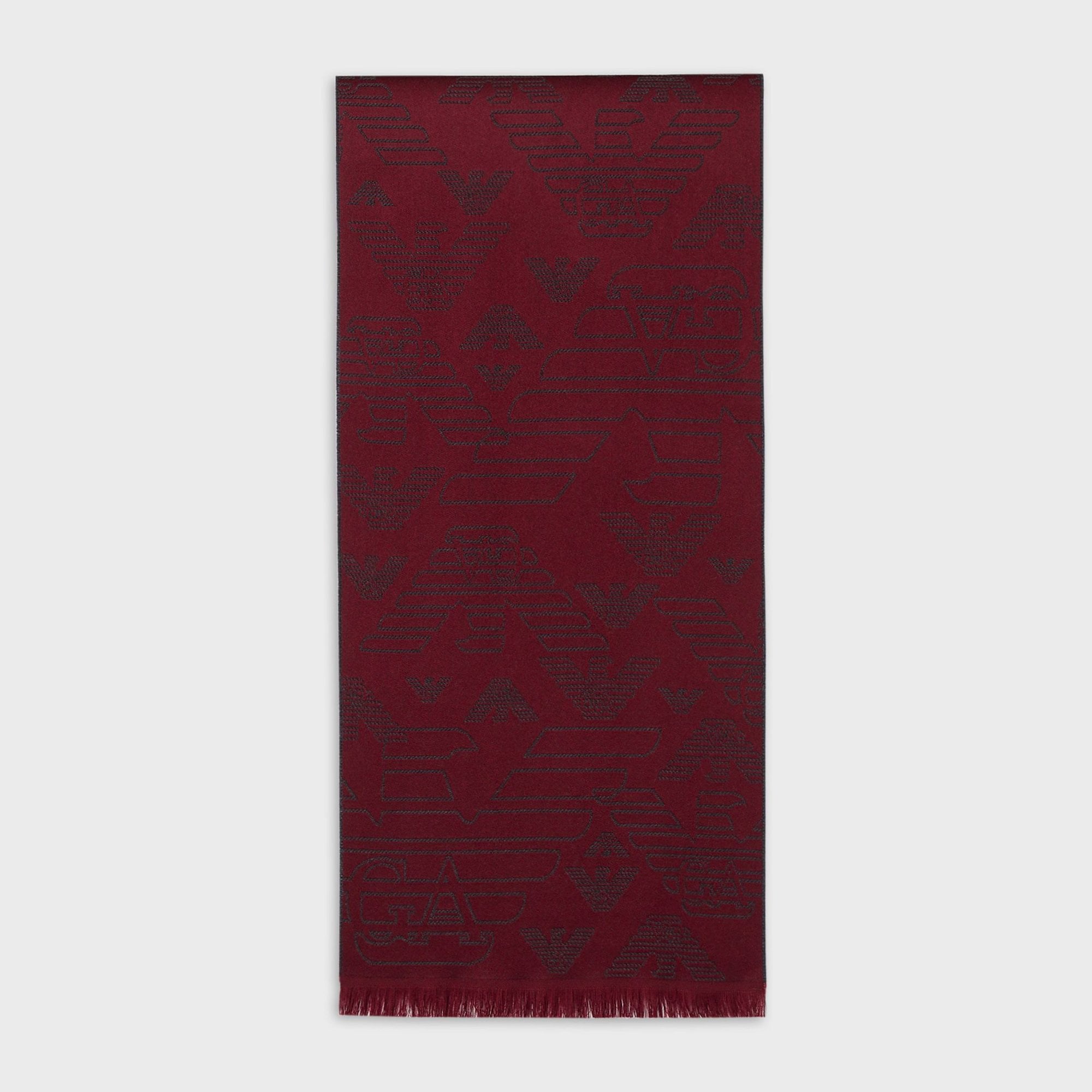 Emporio Armani Embroidered Eagles Scarf - Bordeaux