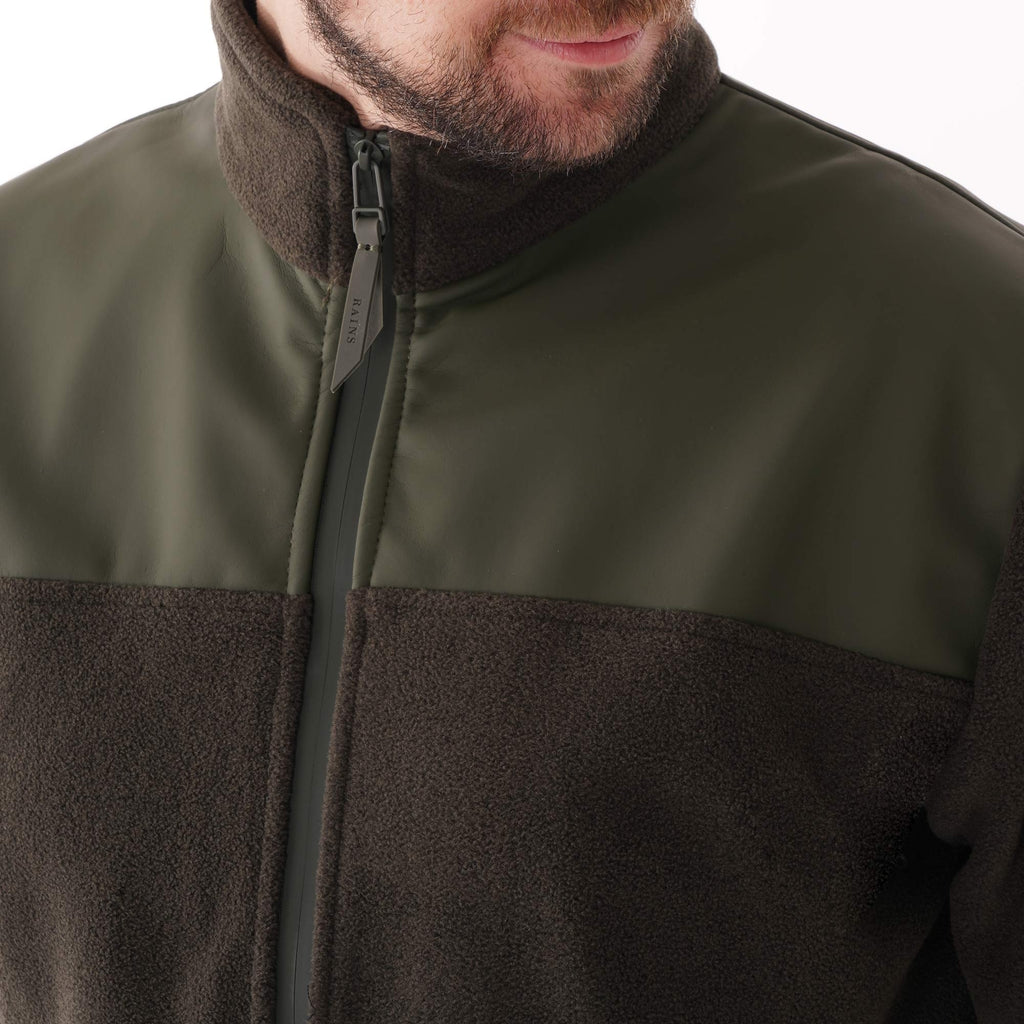 Rains Fleece Zip Puller Jacket - Green