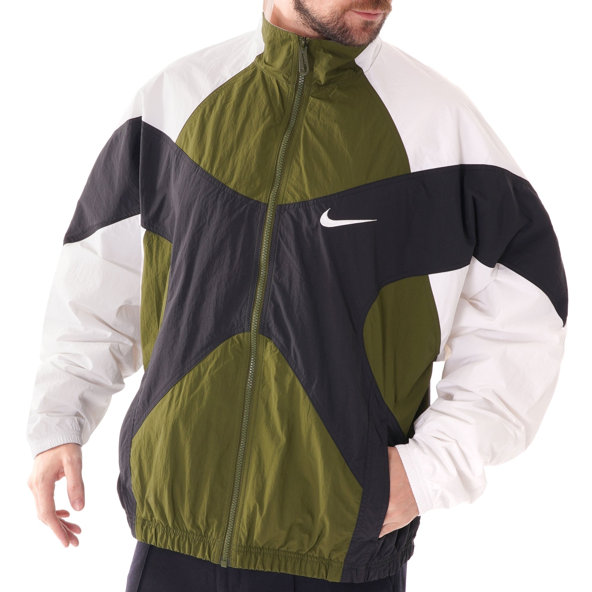 Nike Reissue Woven Shell Track Jacket - Legion Green & Black