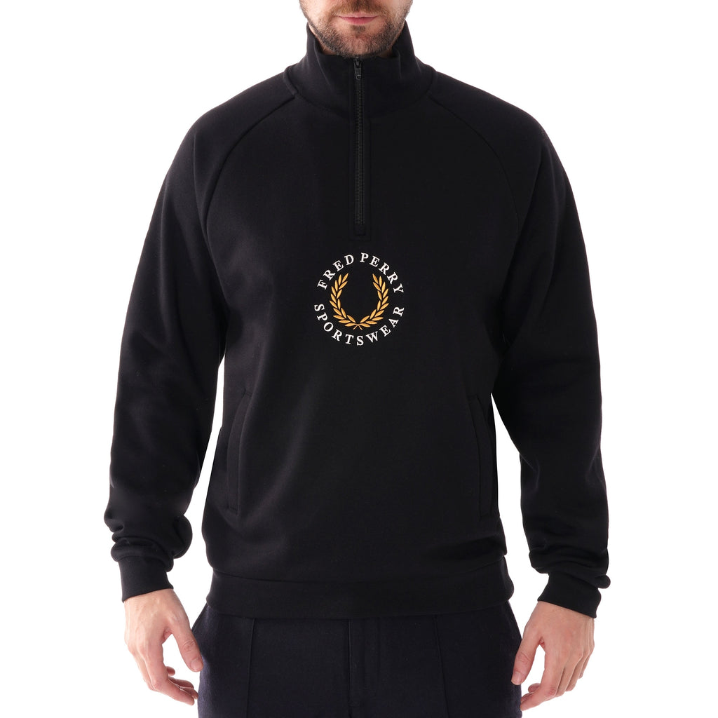 Fred Perry Half Zip Sweatshirt - Black
