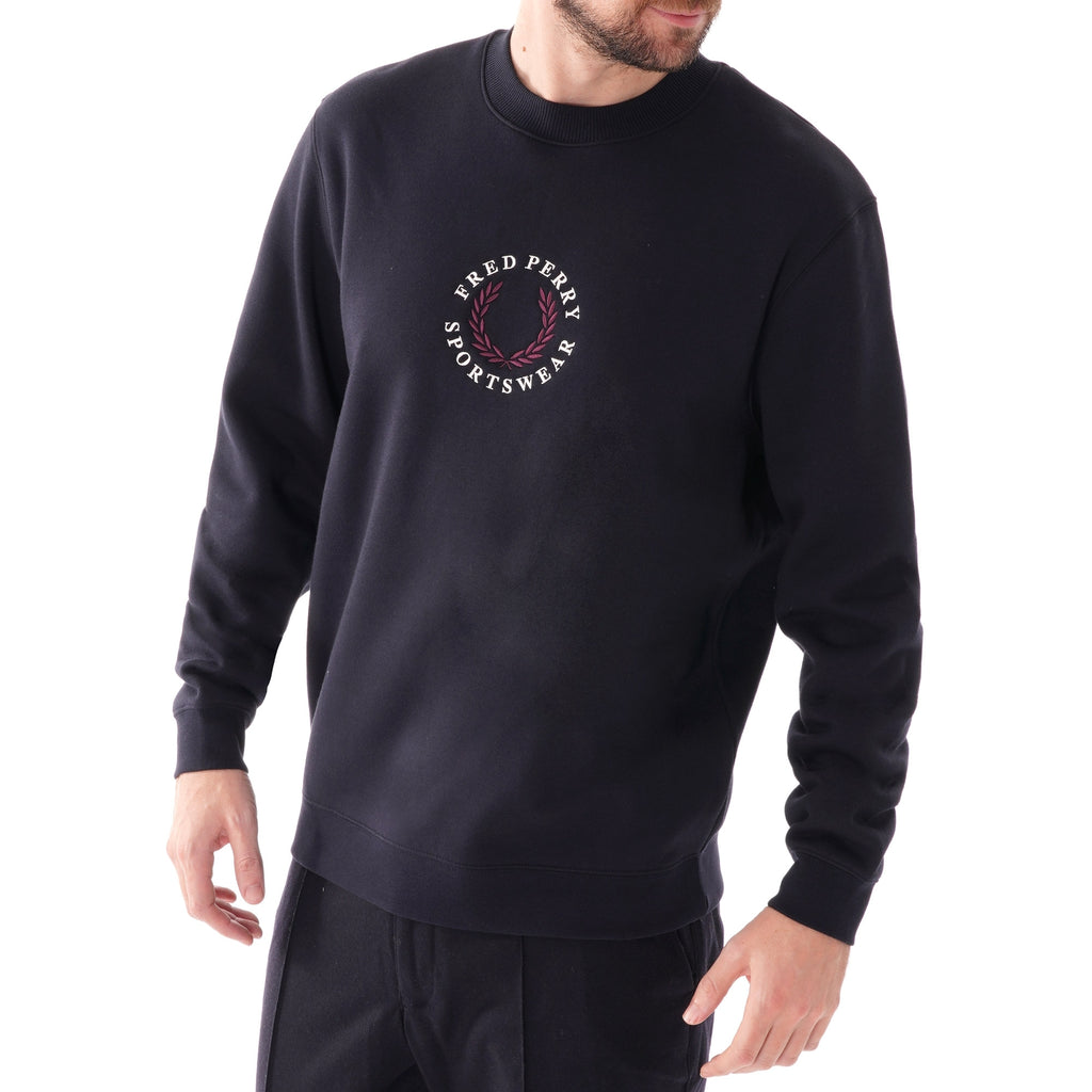 Fred Perry Branded Sweatshirt - Navy