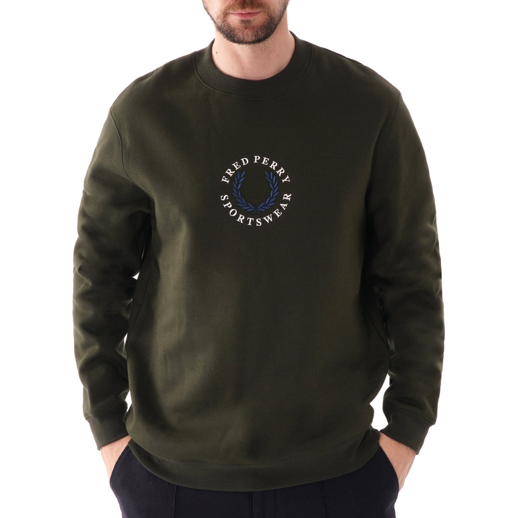 Fred Perry Branded Sweatshirt - Hunting Green