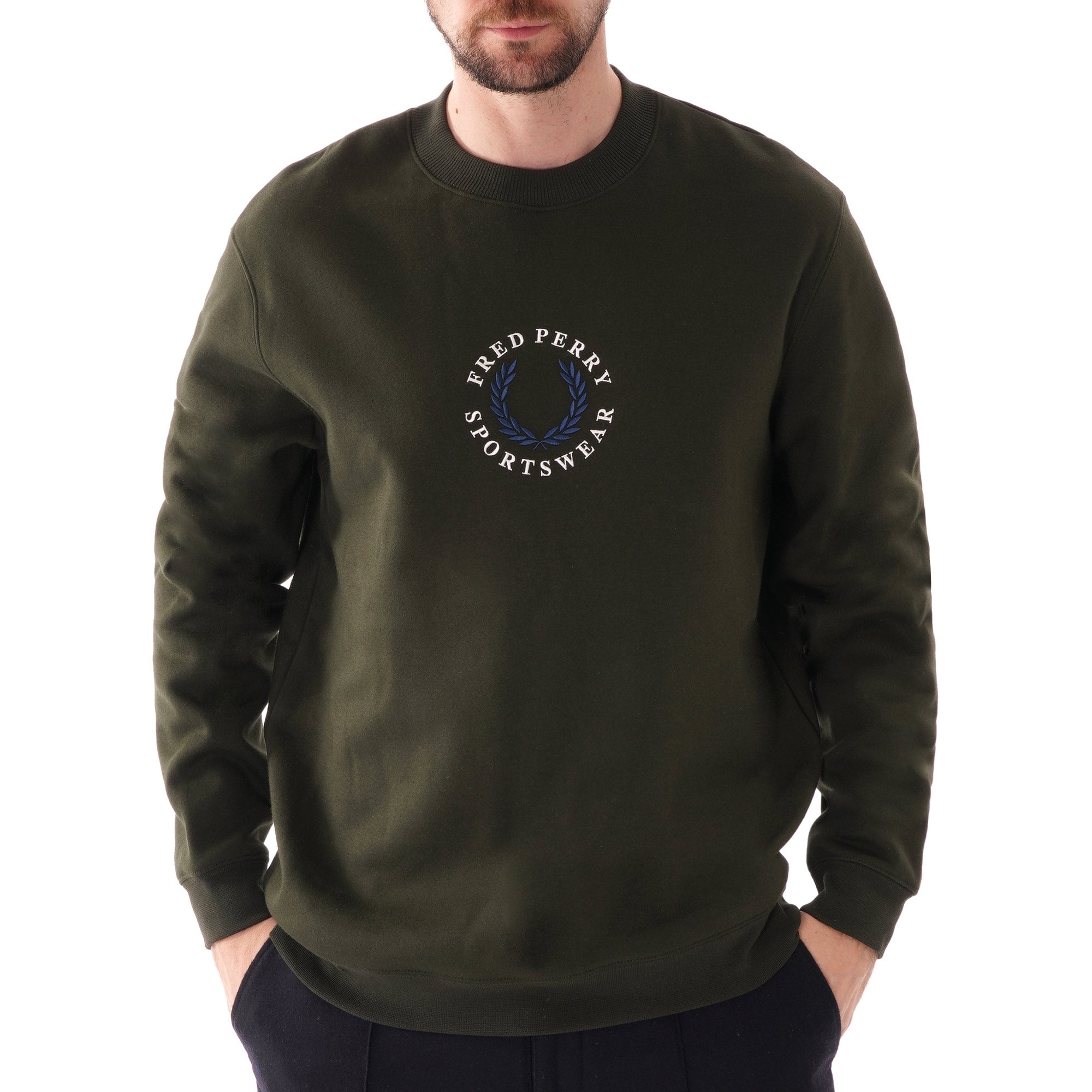 Fred Perry Branded Sweatshirt - Hunting Green