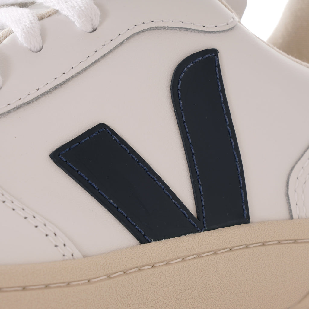 Veja Womens V-10 Leather - Extra White & Nautico Pekin