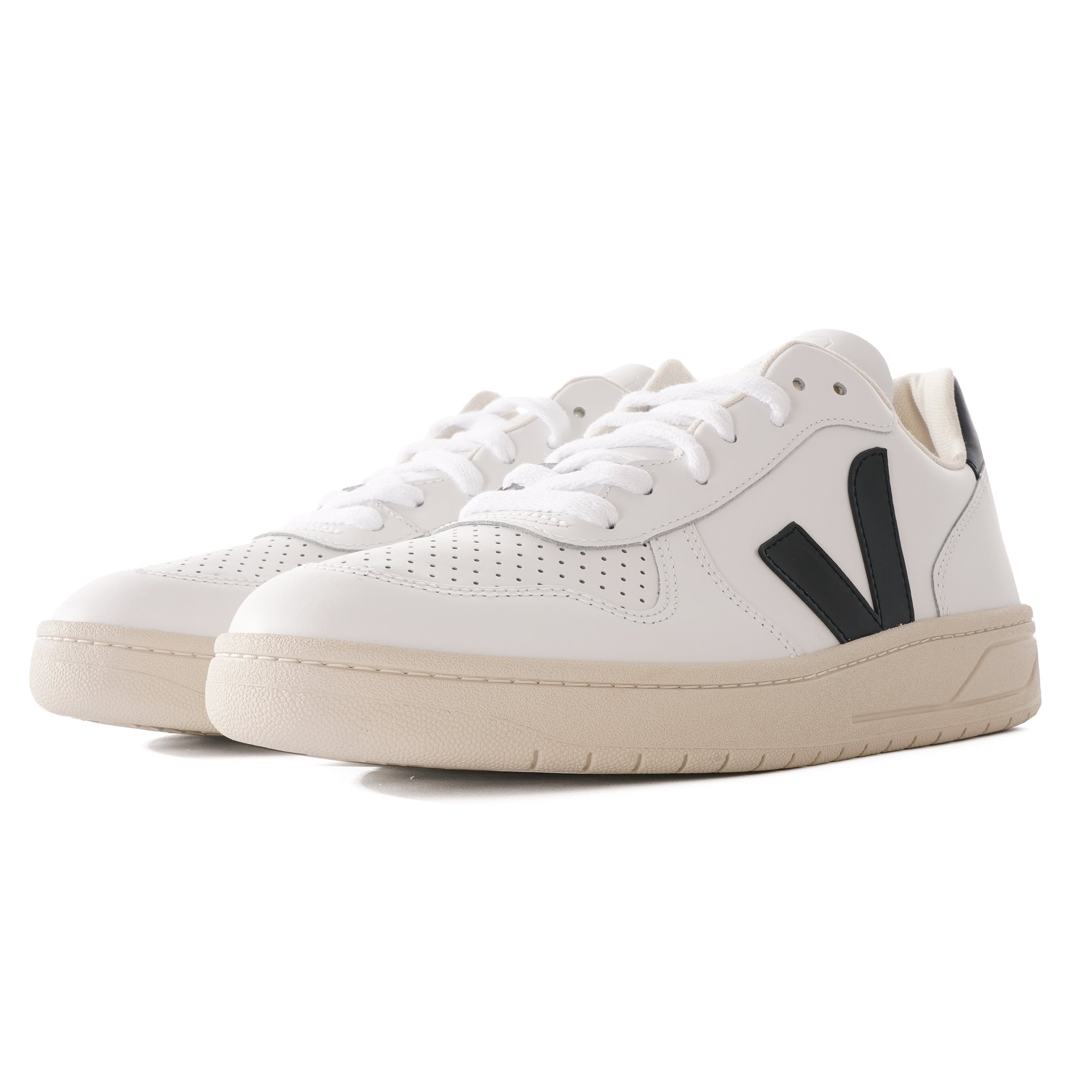 Veja V-10 Leather - White & Black