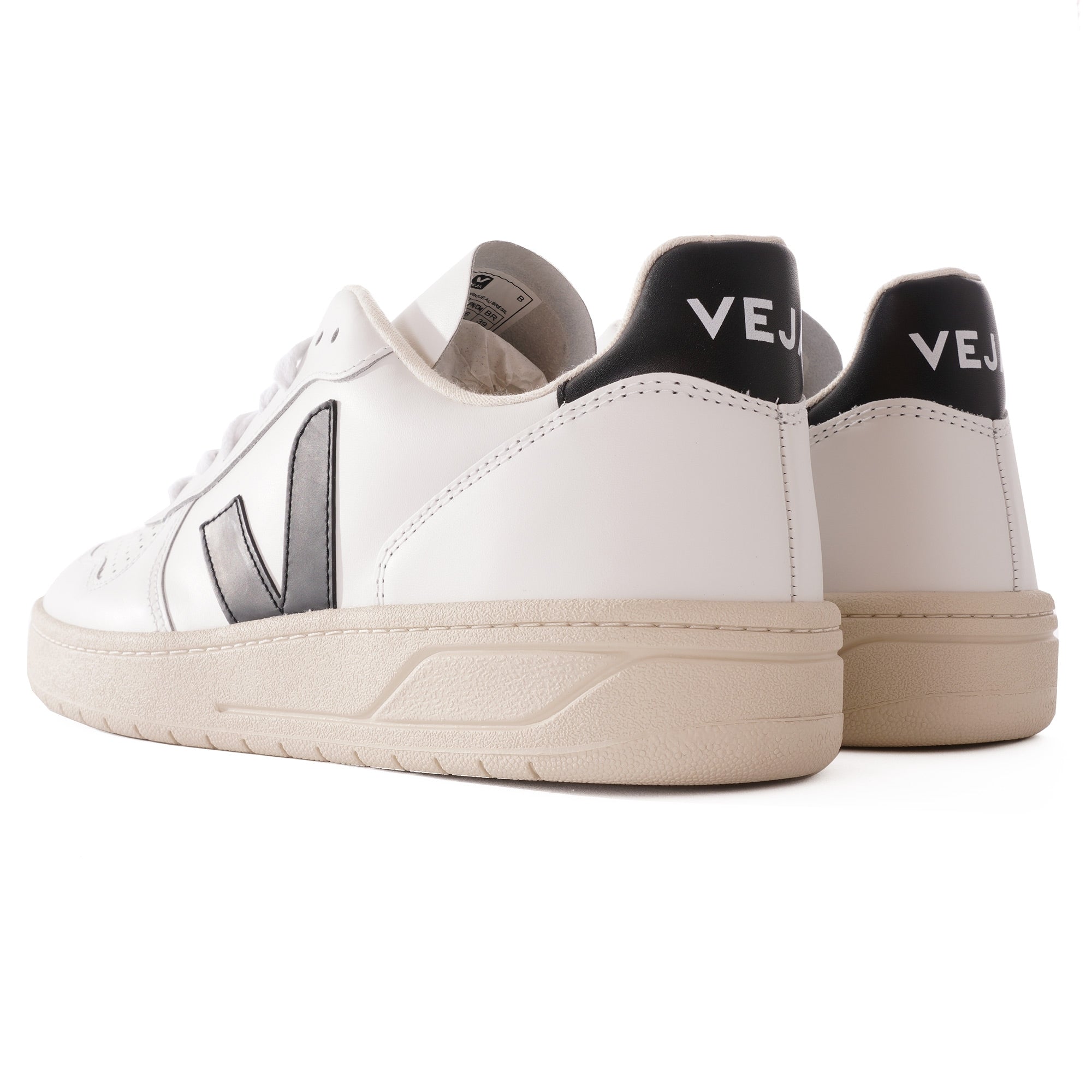 Veja V-10 Leather - White & Black