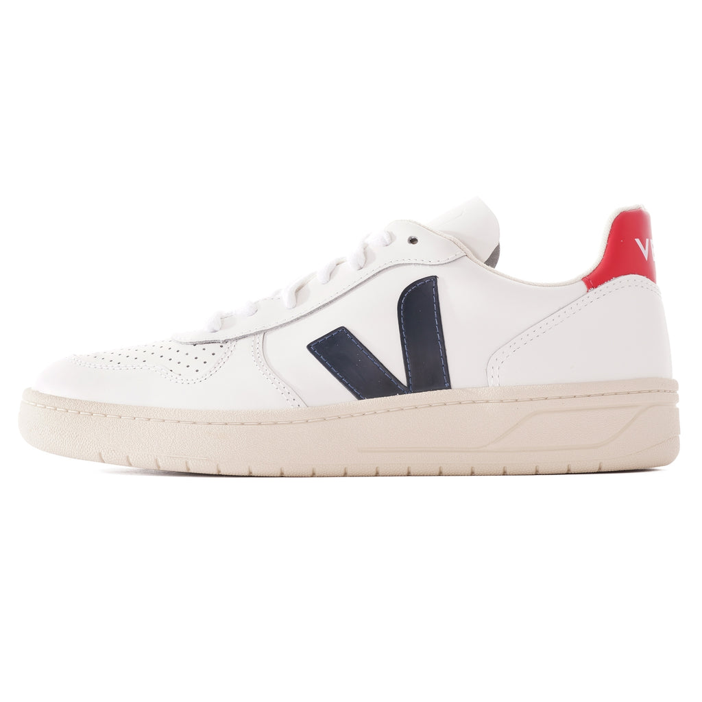 Veja V-10 Leather - Extra White & Nautico Pekin