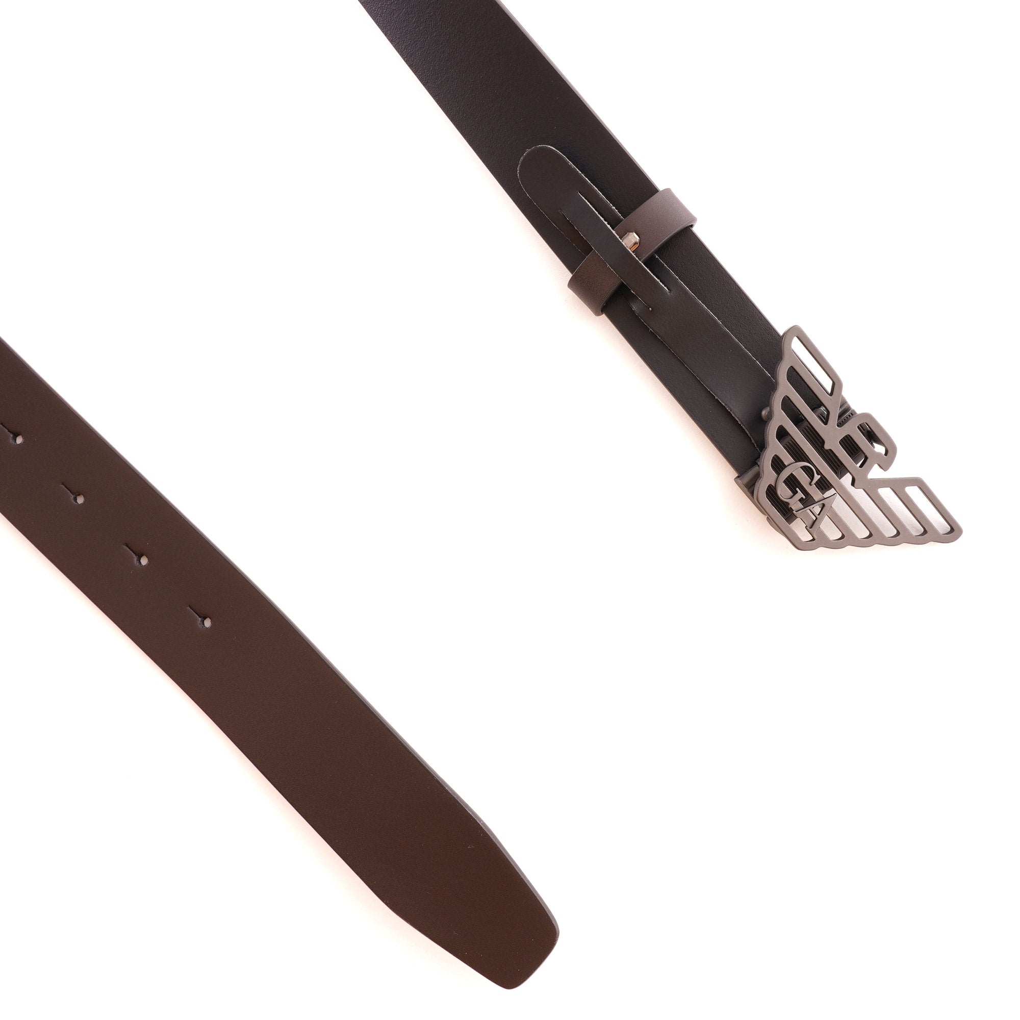 Emporio Armani Plate Belt - Dark Tan