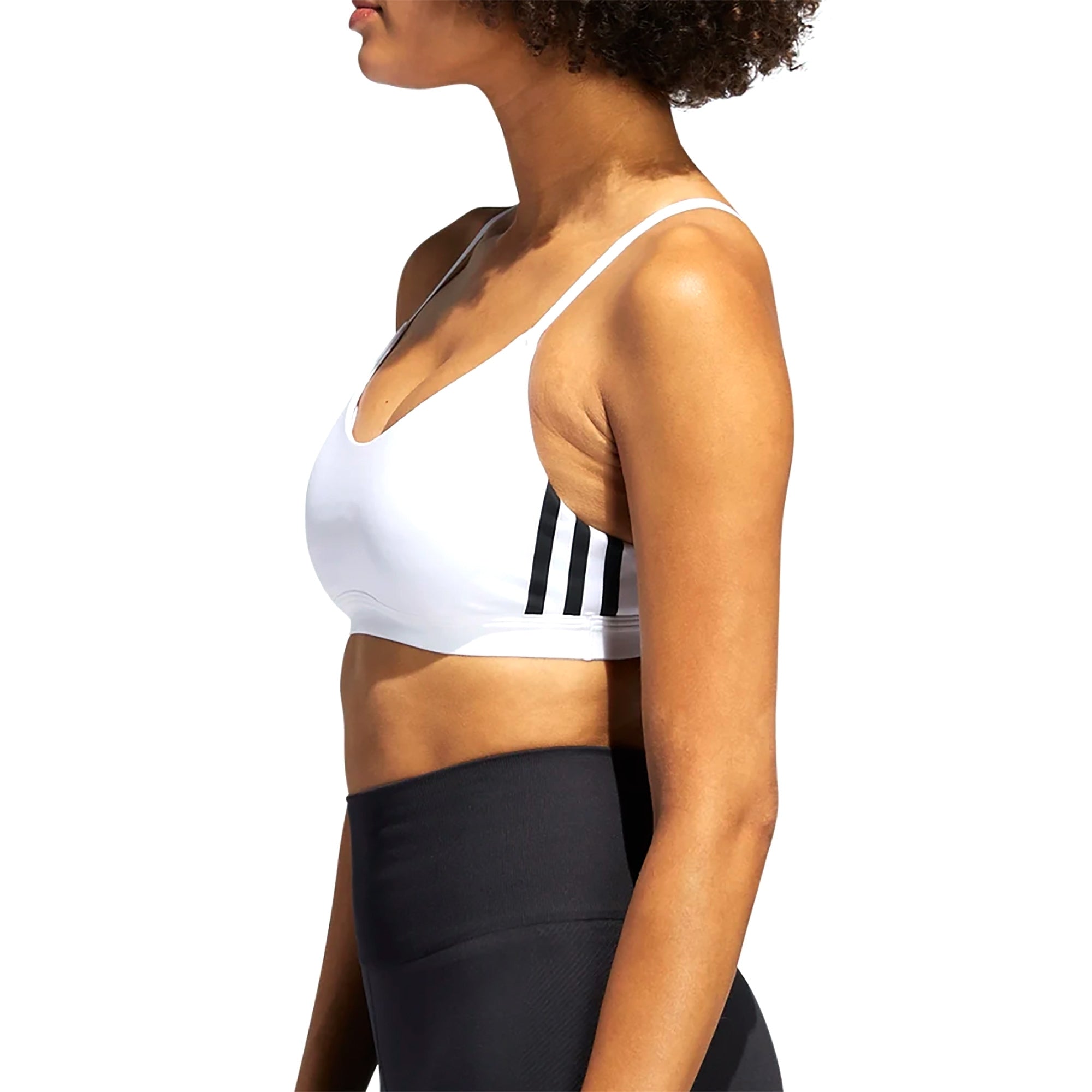 Adidas Originals Womens All Me 3-stripe Sports Bra - White