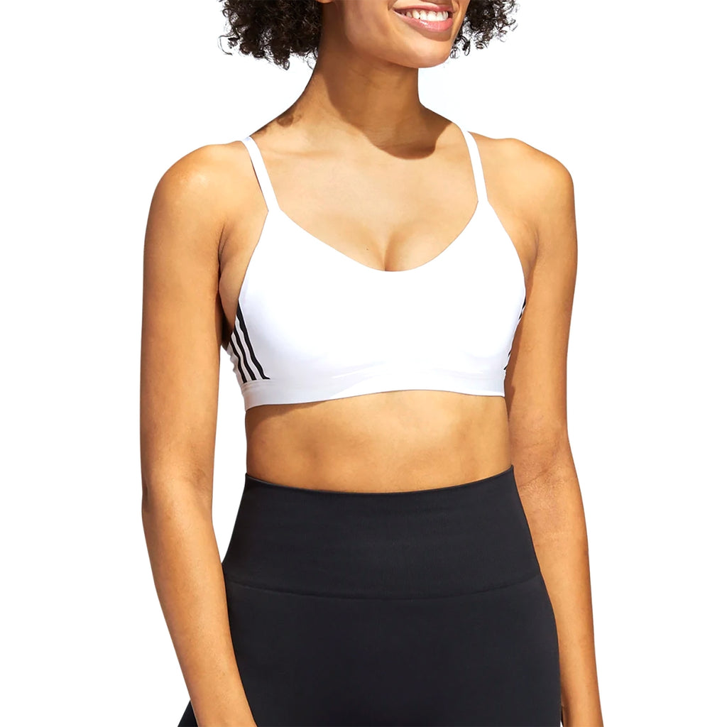 Adidas Originals Womens All Me 3-stripe Sports Bra - White