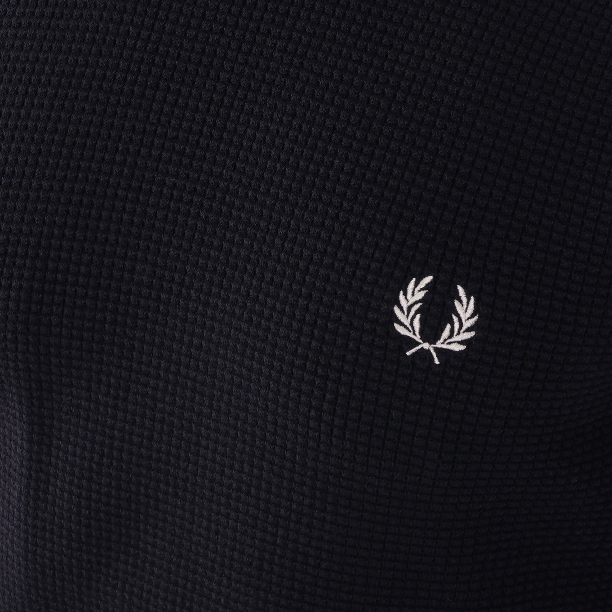 Fred Perry Waffle Texture Crew Neck Jumper - Navy