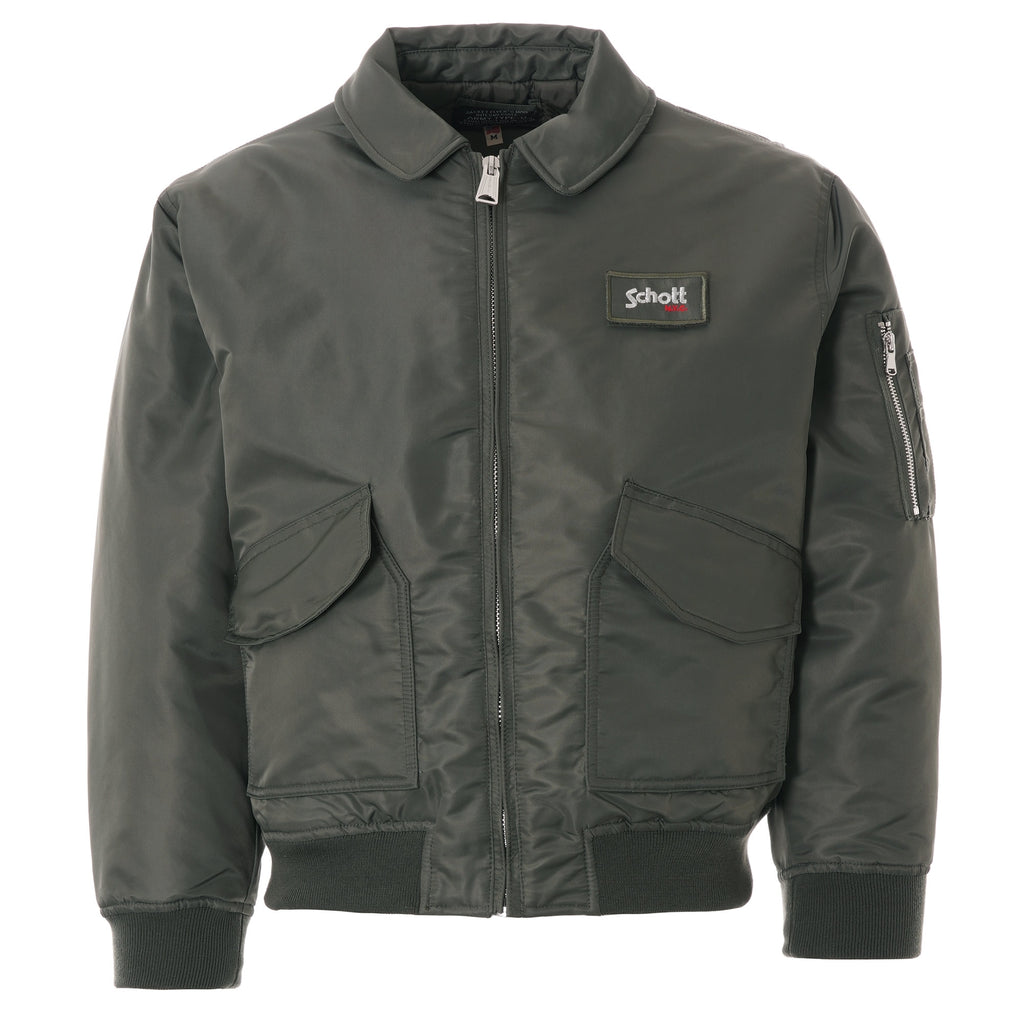 Schott NYC CWU Bomber Womens Jacket - Sage Khaki
