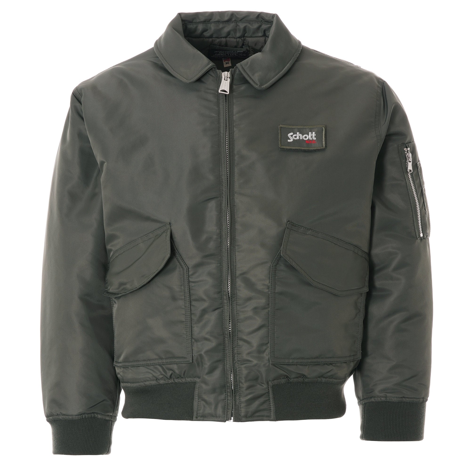 Schott NYC CWU Bomber Womens Jacket - Sage Khaki