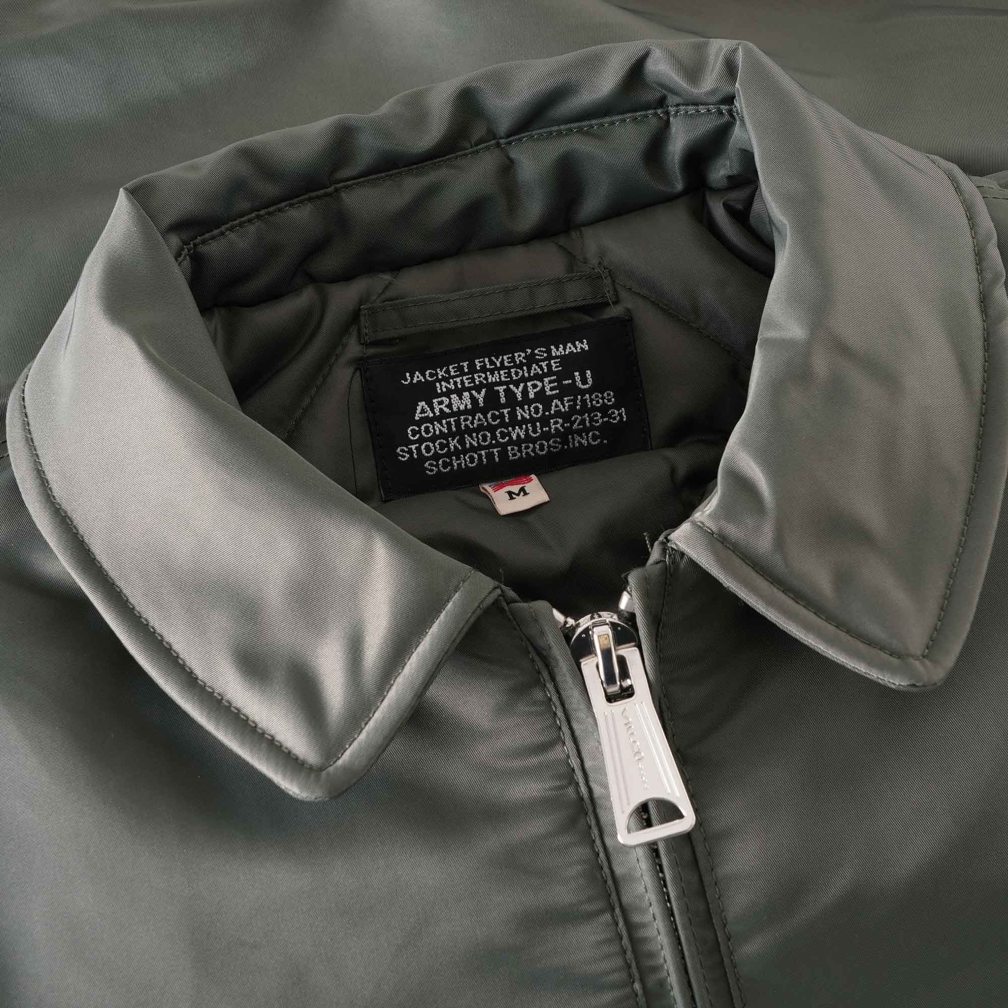 Schott NYC CWU Bomber Womens Jacket - Sage Khaki