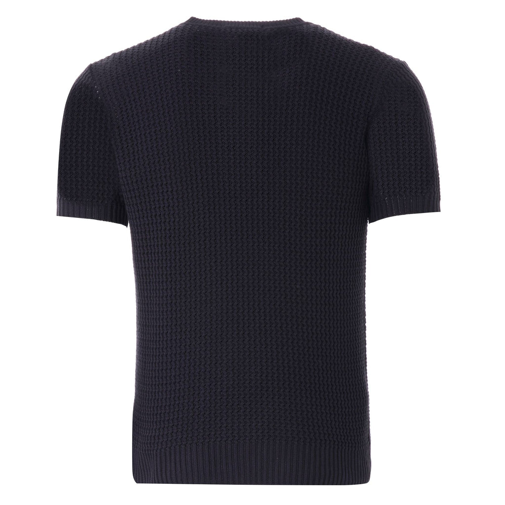 Fred Perry Reissues Texture Knit Button Neck - Navy