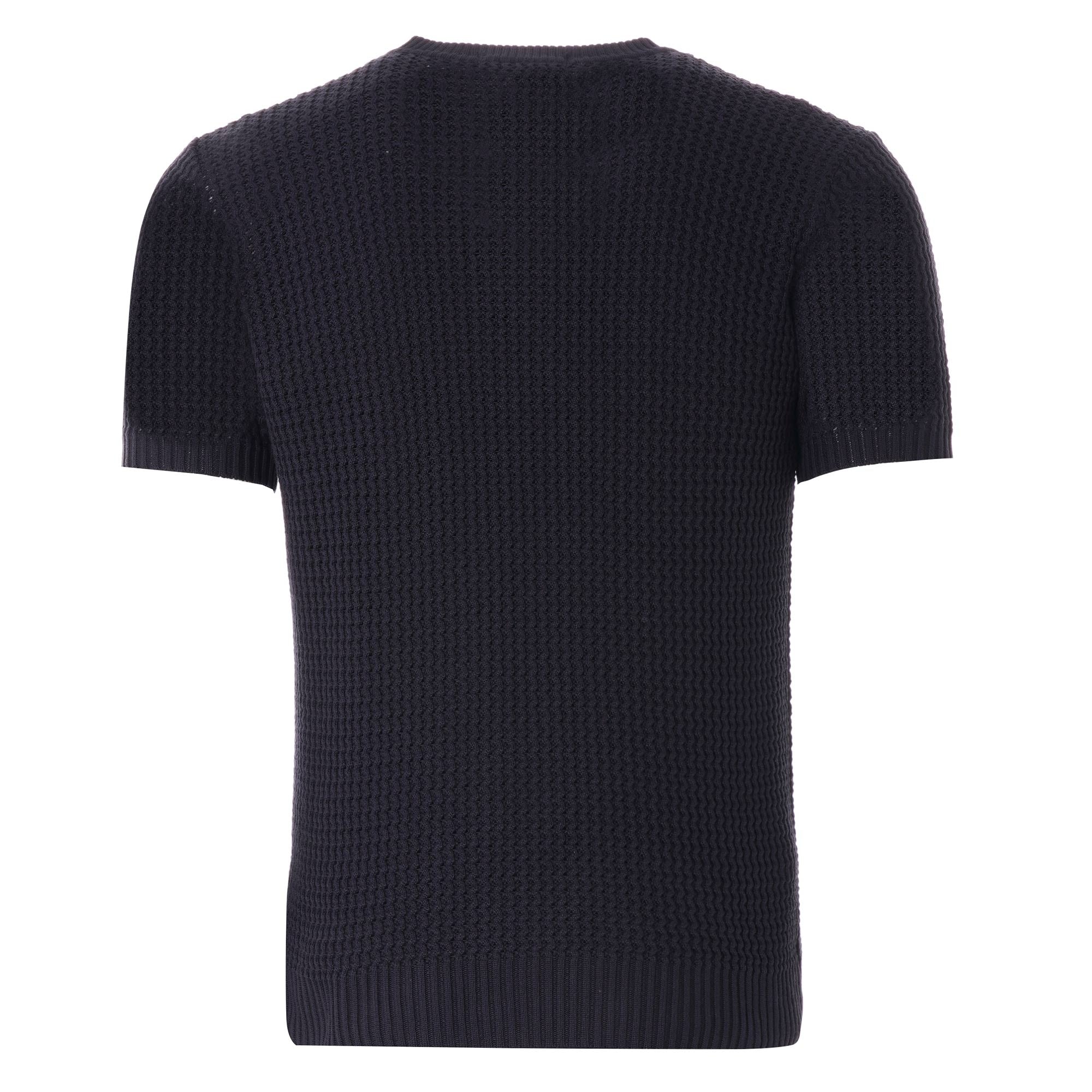Fred Perry Reissues Texture Knit Button Neck - Navy