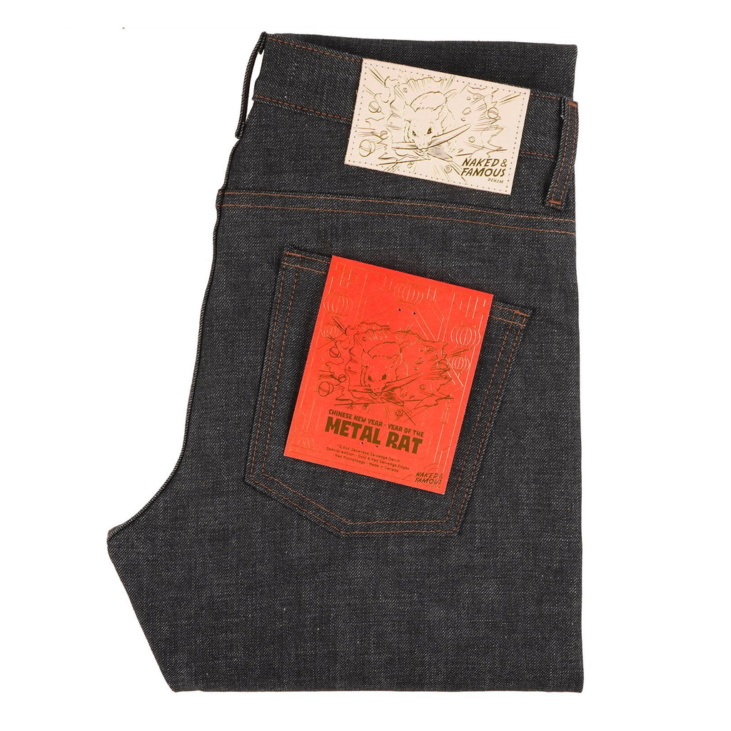 Naked and Famous Denim Year of the Metal Rat Weird Guy - Indigo