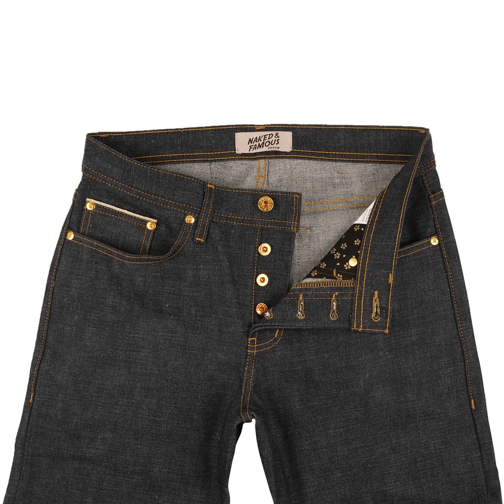 Naked and Famous Denim Weird Guy Real Gold Selvedge - Indigo