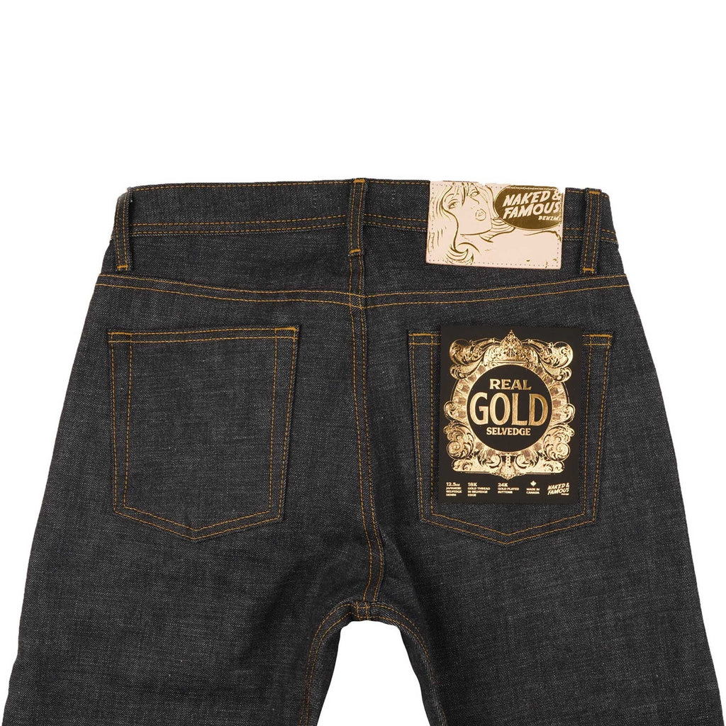 Naked and Famous Denim Weird Guy Real Gold Selvedge - Indigo