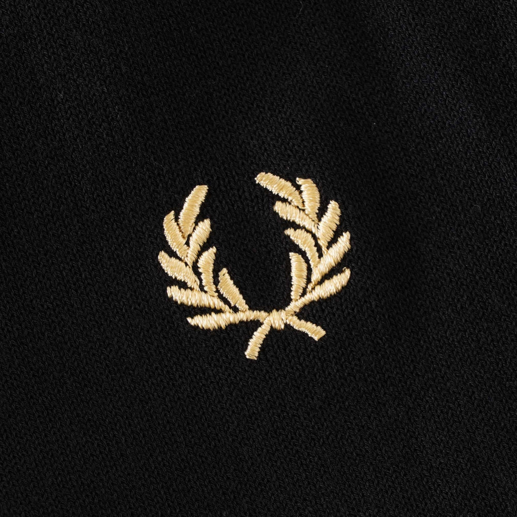 Fred Perry Reissues Raglan Sleeve Knitted Shirt - Black